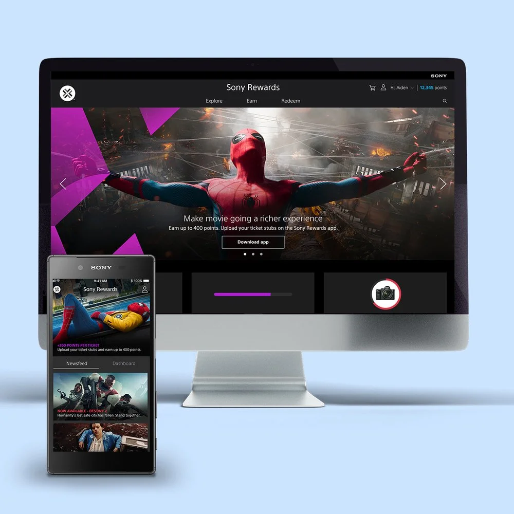 Sony rewards website redesign