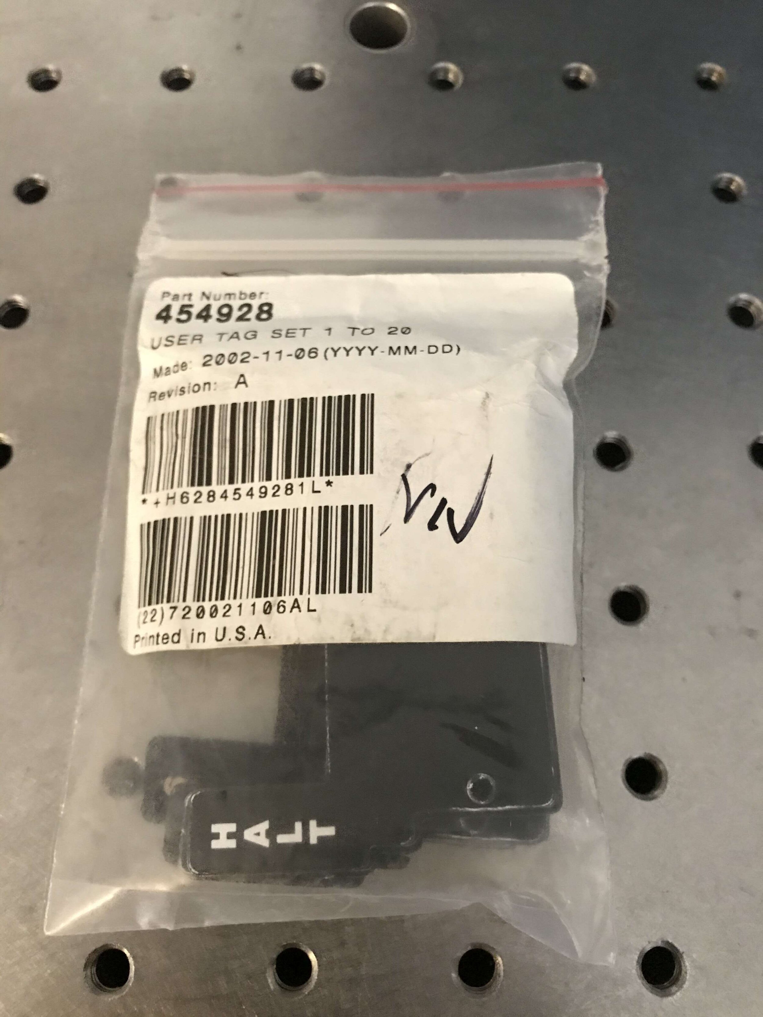 Cards, User Numbers, 1-20, PN. 454928 (NEW) for Beckman LS6500
