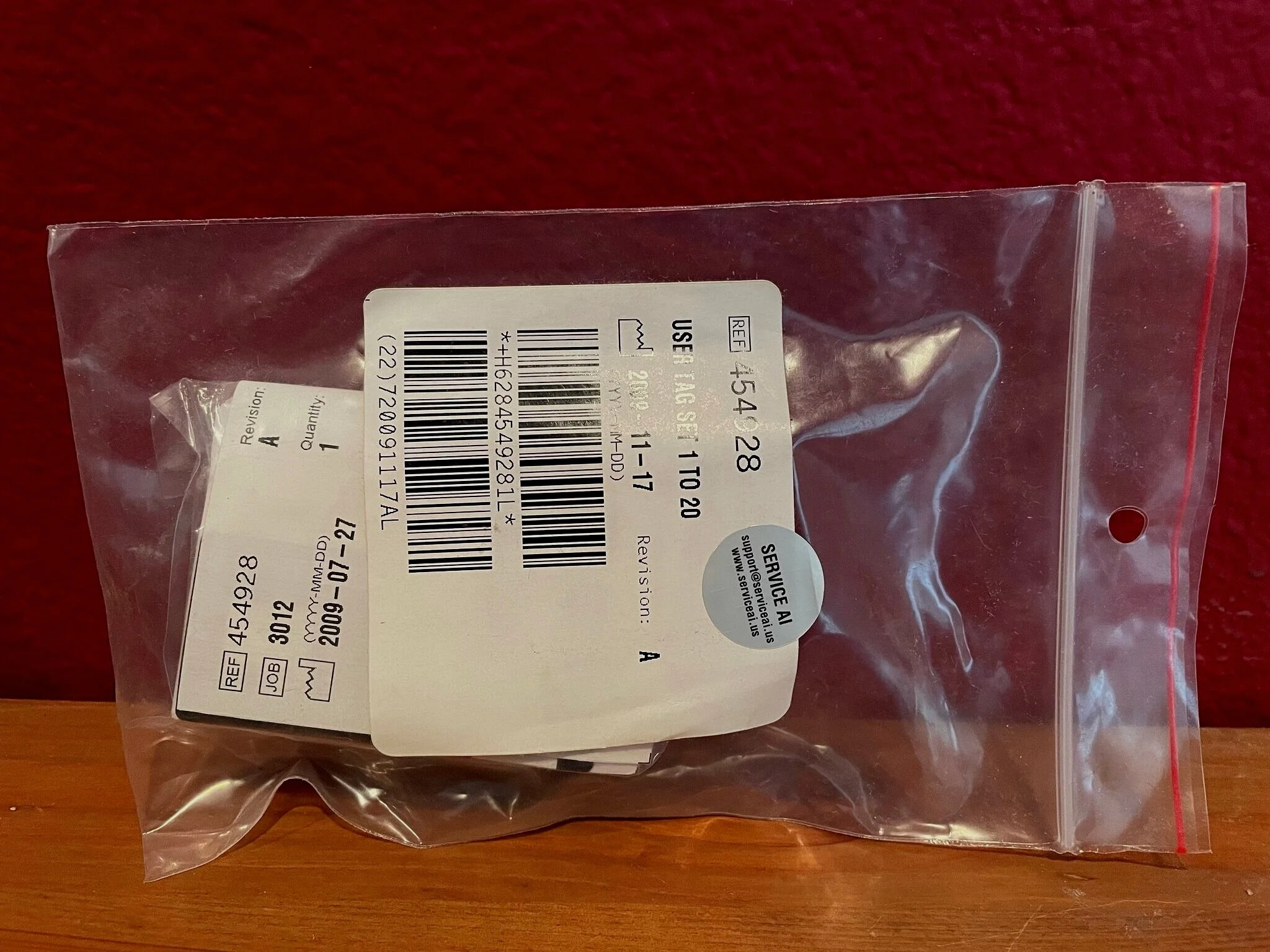 LS6500 User Number Cards, 1 to 20