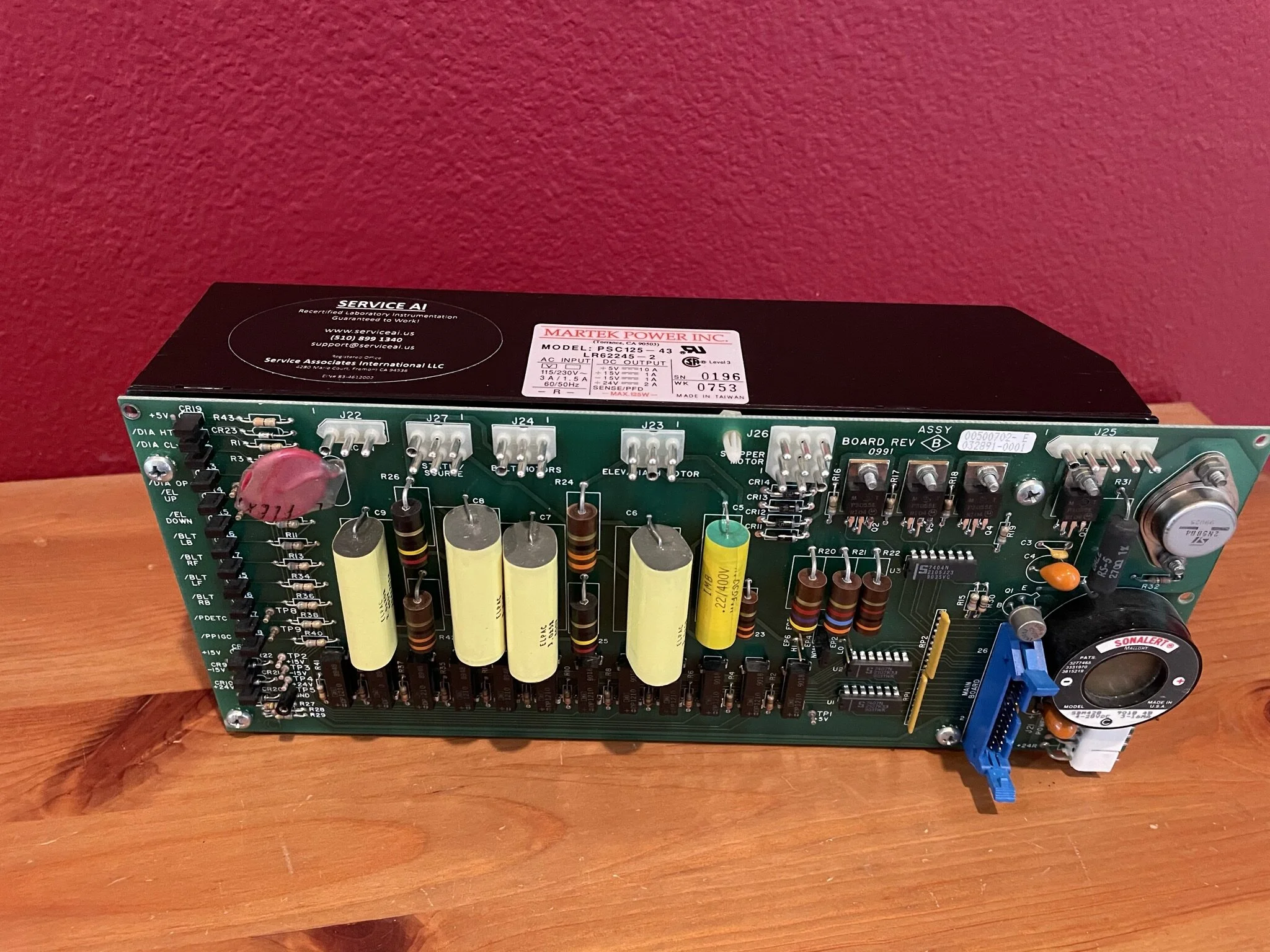 LS6500 Main P.S. Assembly,(+5,15,+24) with Relay Brd. PN. 500702