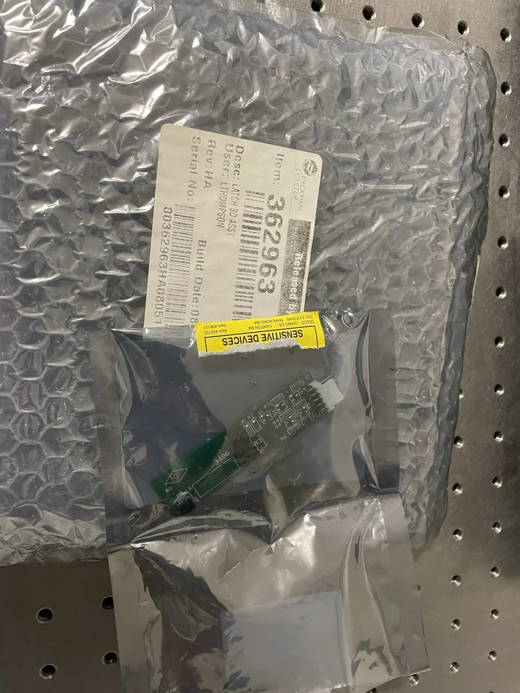 Beckman Avanti J Board Assy., Door Latch; PN. 362963 — Service