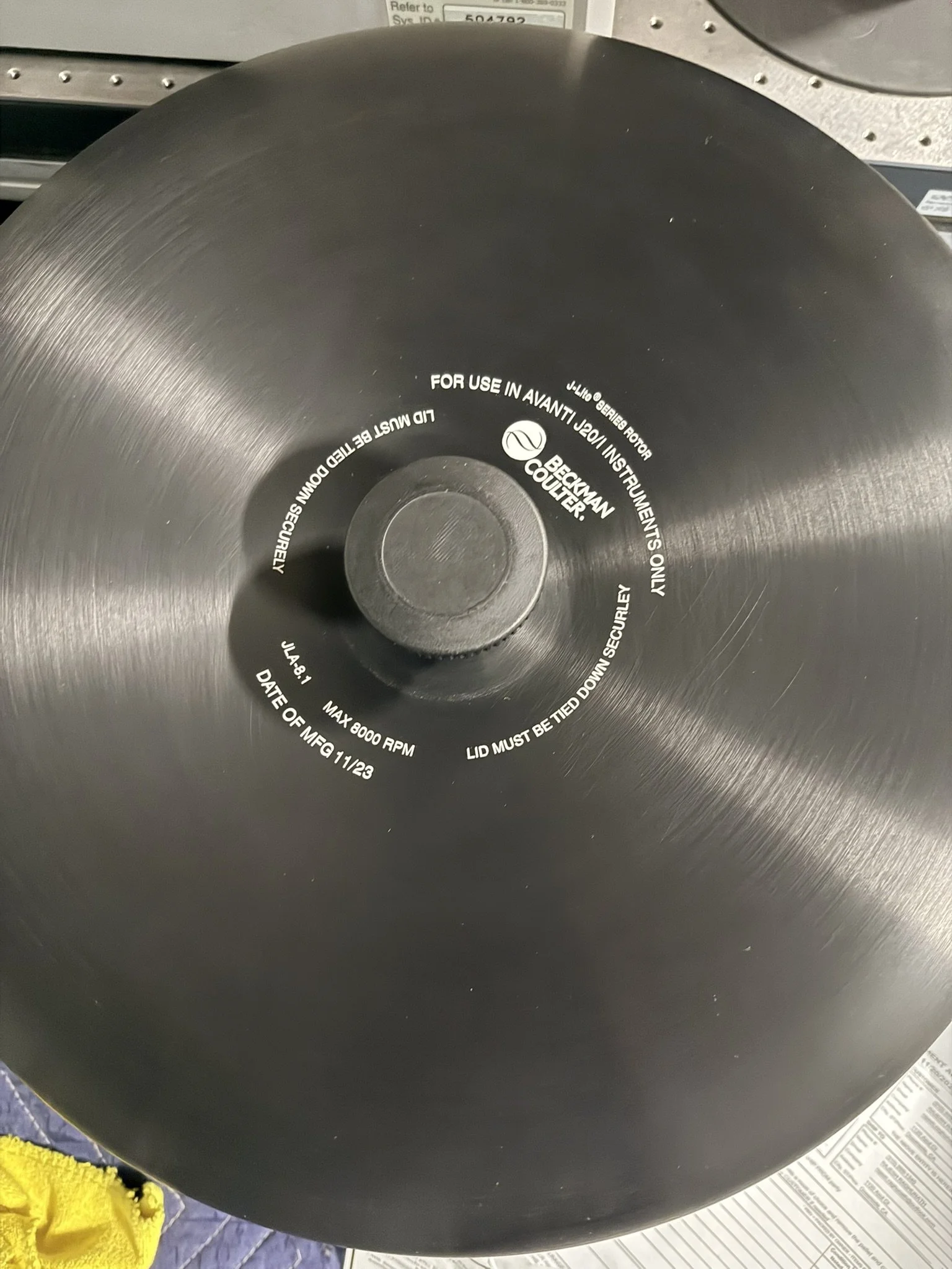 Beckman Coulter J-LITE JLA-8.1000 Fixed-Angle Rotor (INSPECTED)