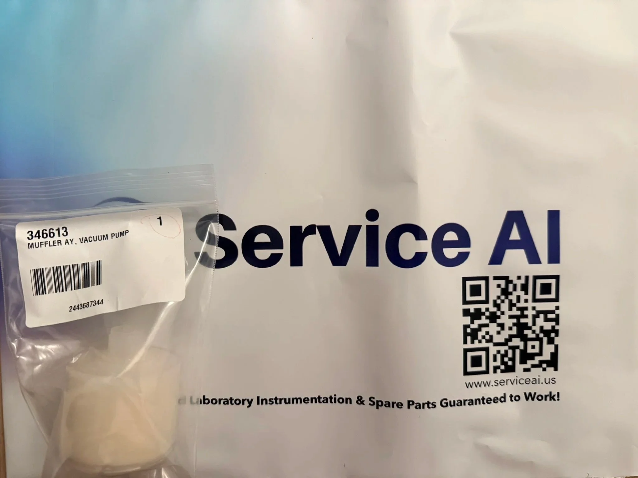 Muffler Assembly, Vacuum Pump; PN. 346613 (NEW)