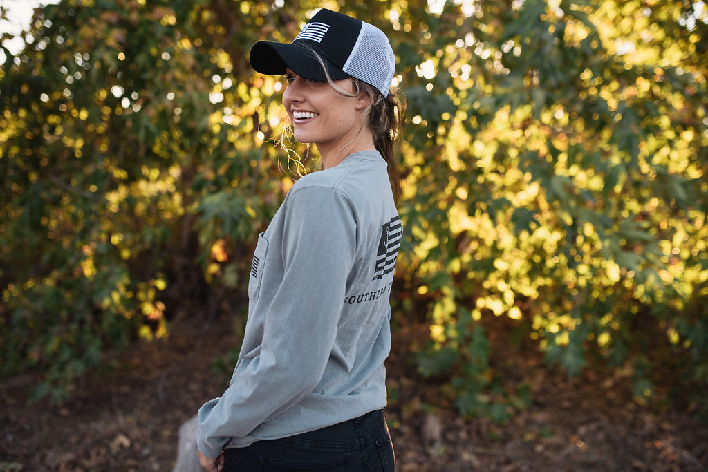 The American - Grey / Black Long Sleeve Tee