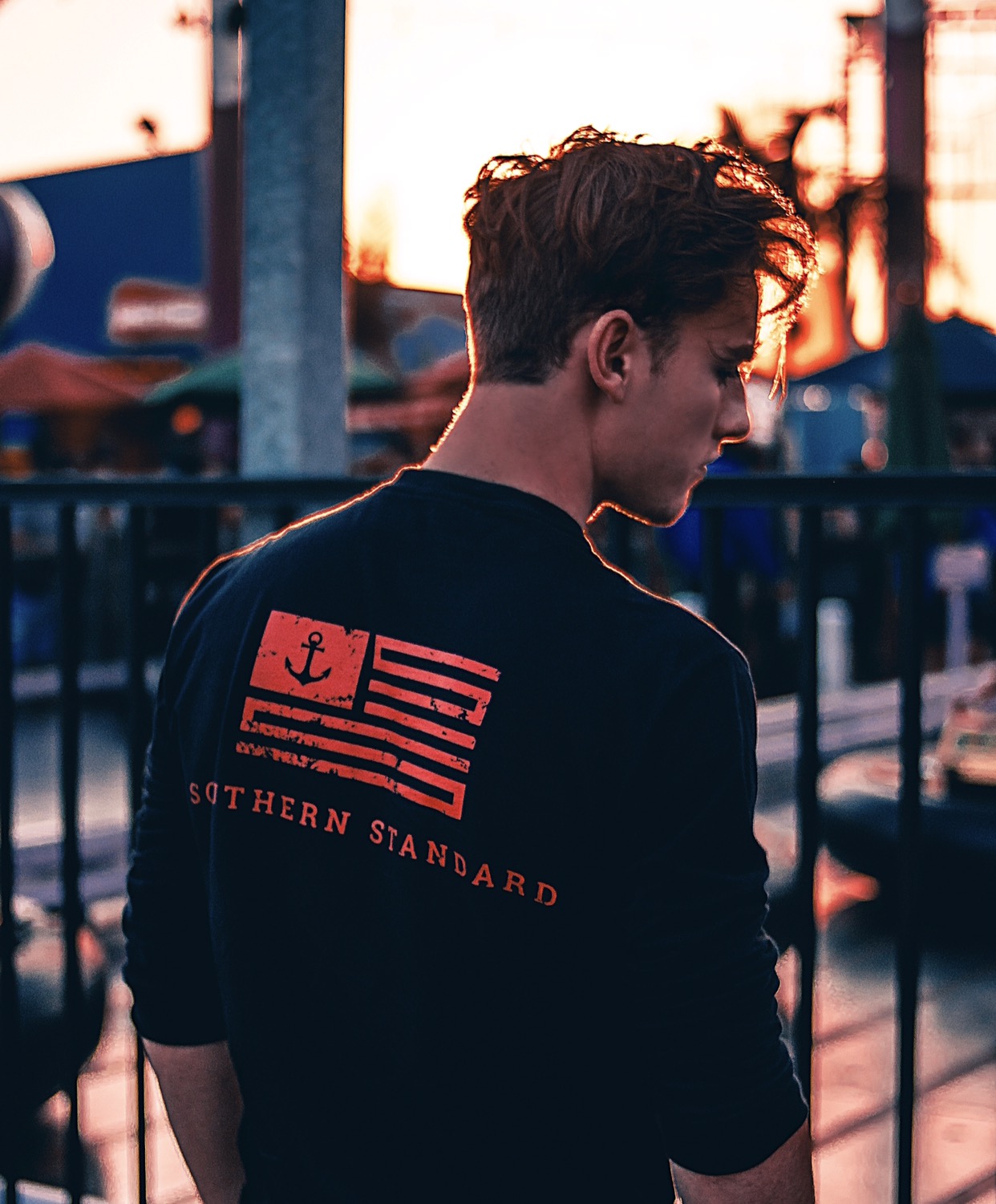 The American - Black / Red Long Sleeve Tee