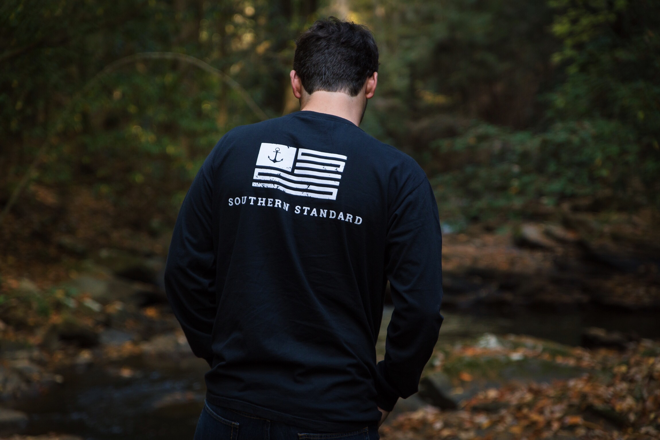 The American - Black / White Long Sleeve Tee