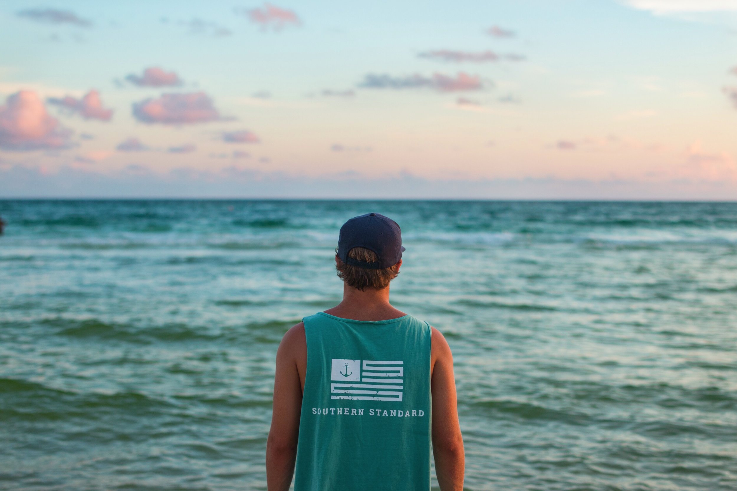 The American - Seafoam / White Tank Top