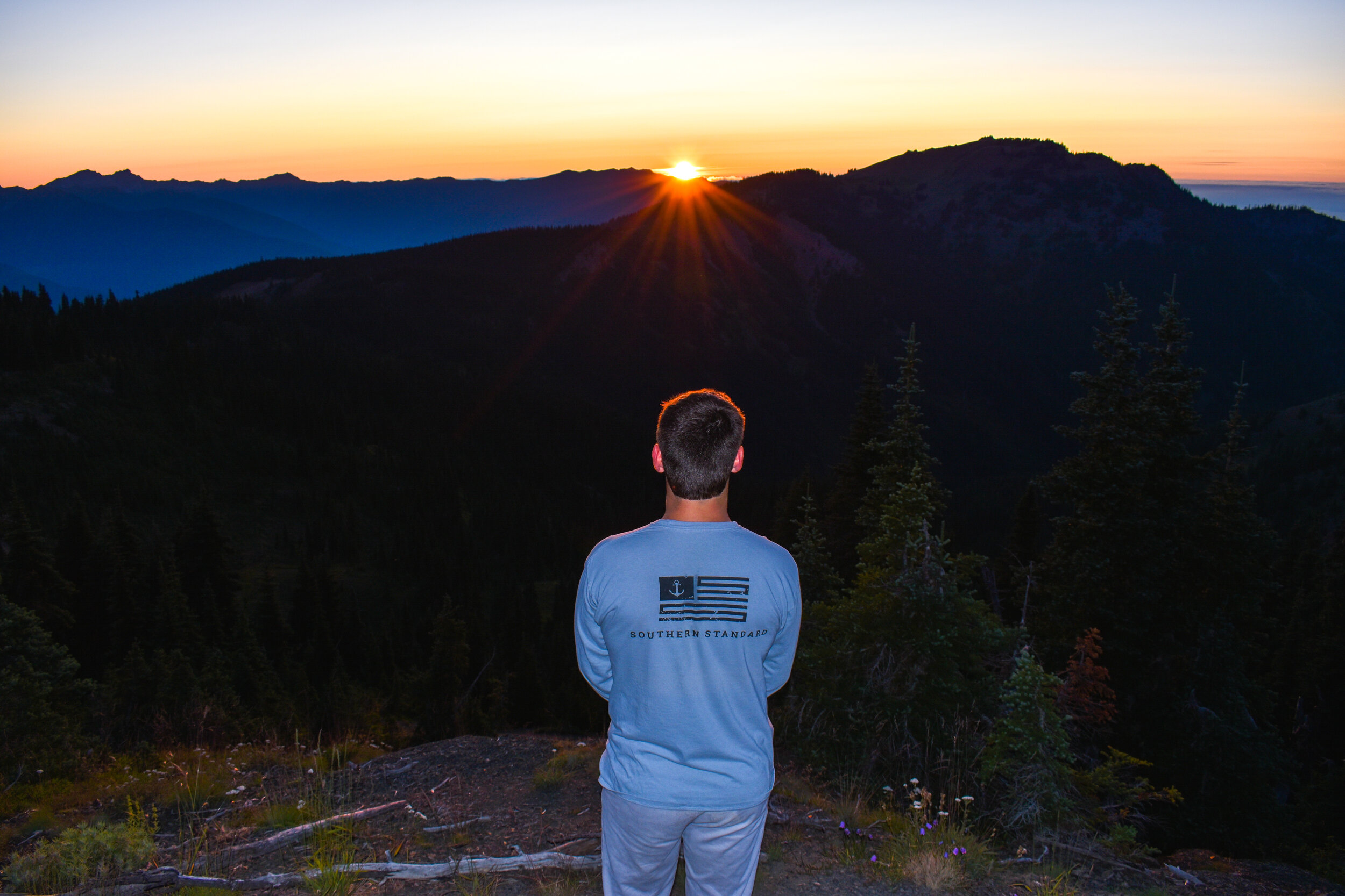 The American - Grey / Black Long Sleeve Tee