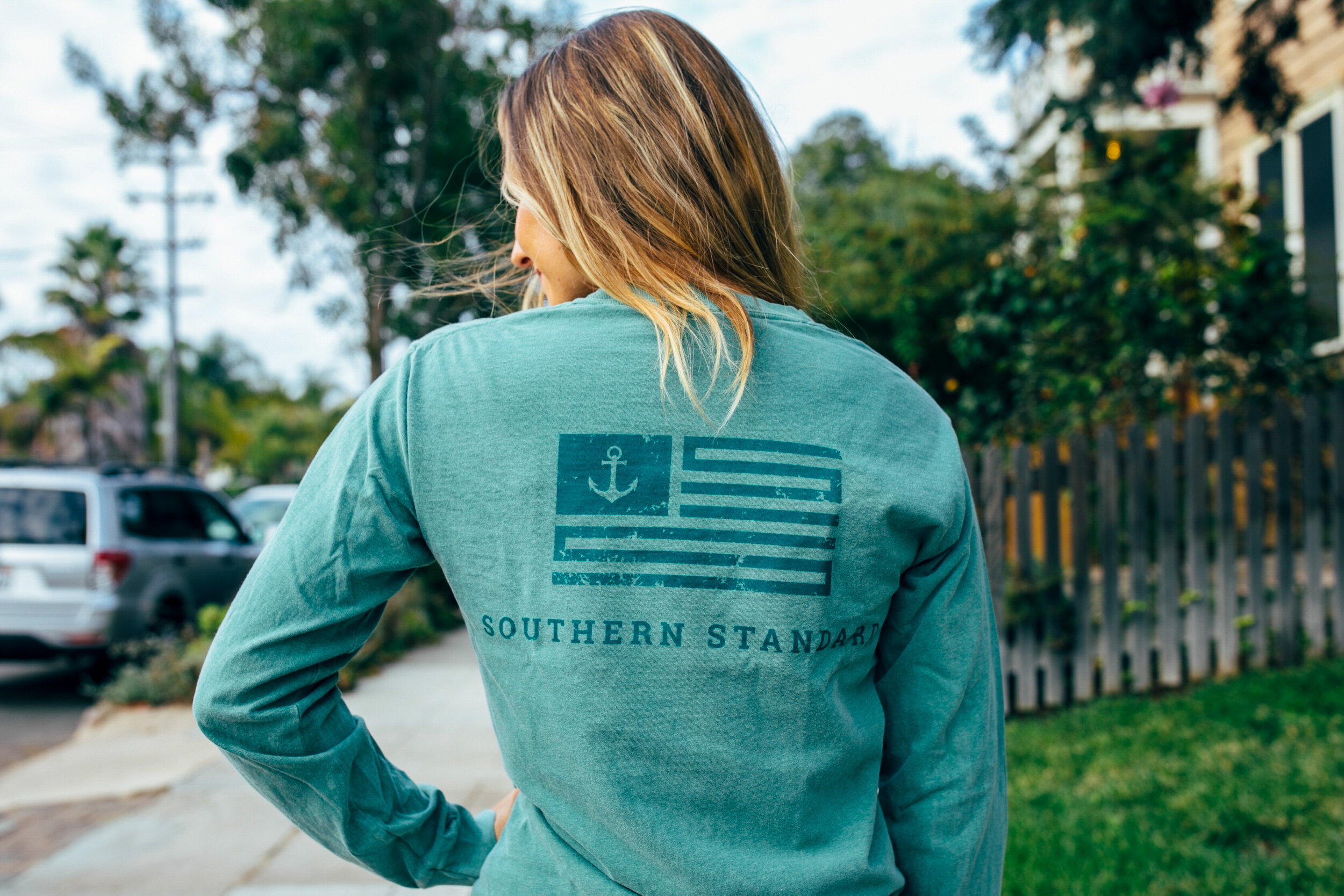 The American - Green / Forest Green Long Sleeve Tee