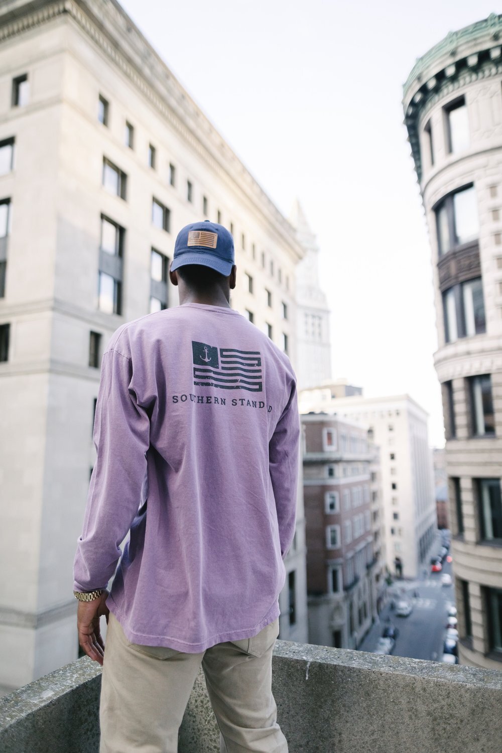 The American - Berry / Black Long Sleeve Tee