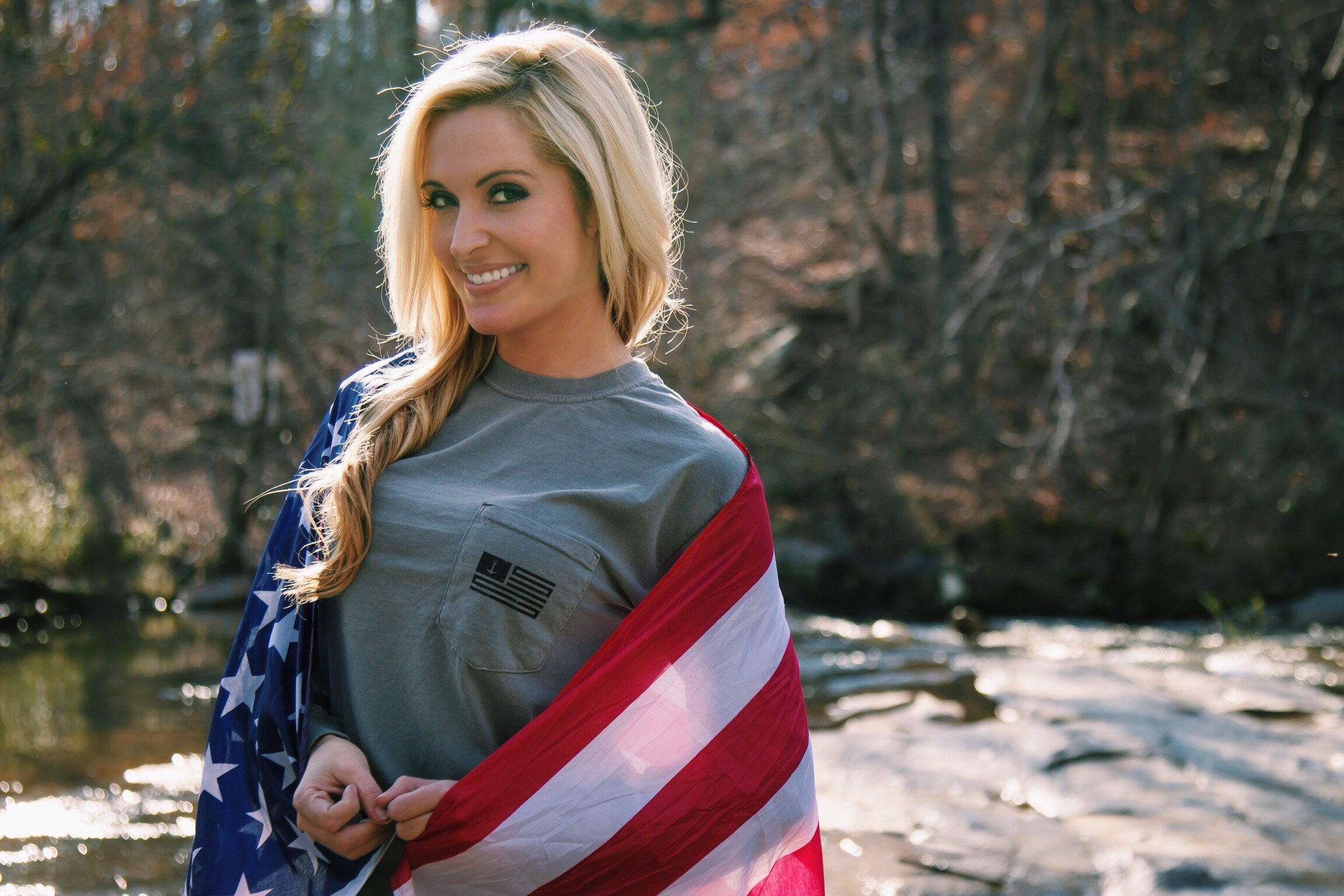 The American - Grey / Black Long Sleeve Tee