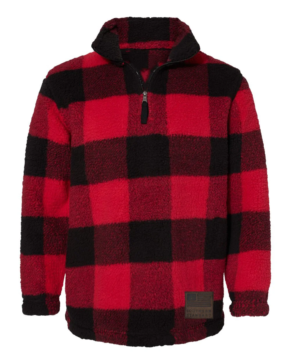 thumbnail image 2 of Super Soft Red & Black Buffalo Plaid Flannel Throw Blanket With Sherpa Lining – 50x60 2 of 5