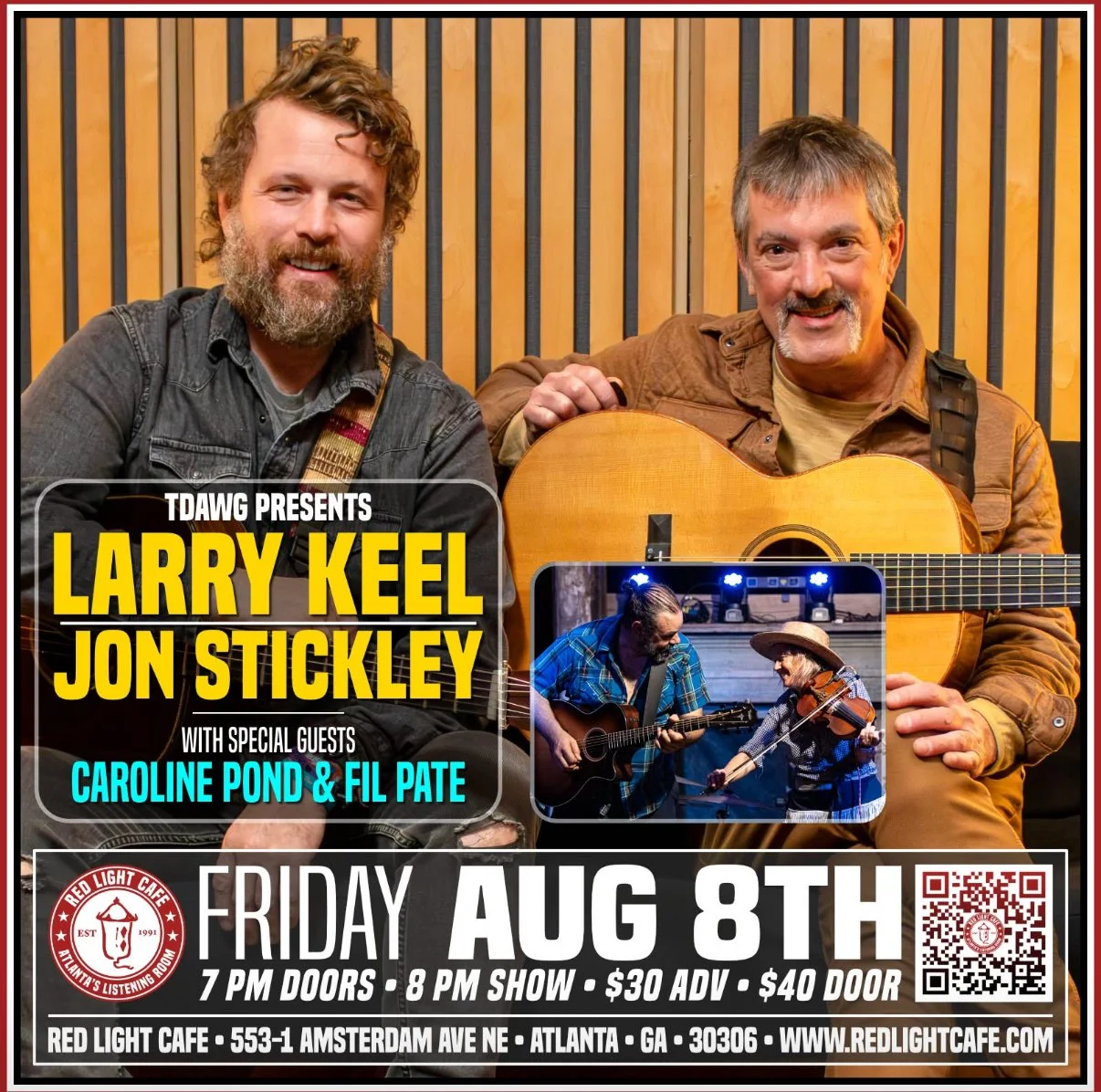 Fil Pate and Caroline Pond opening for Larry Keel and Jon Stickley