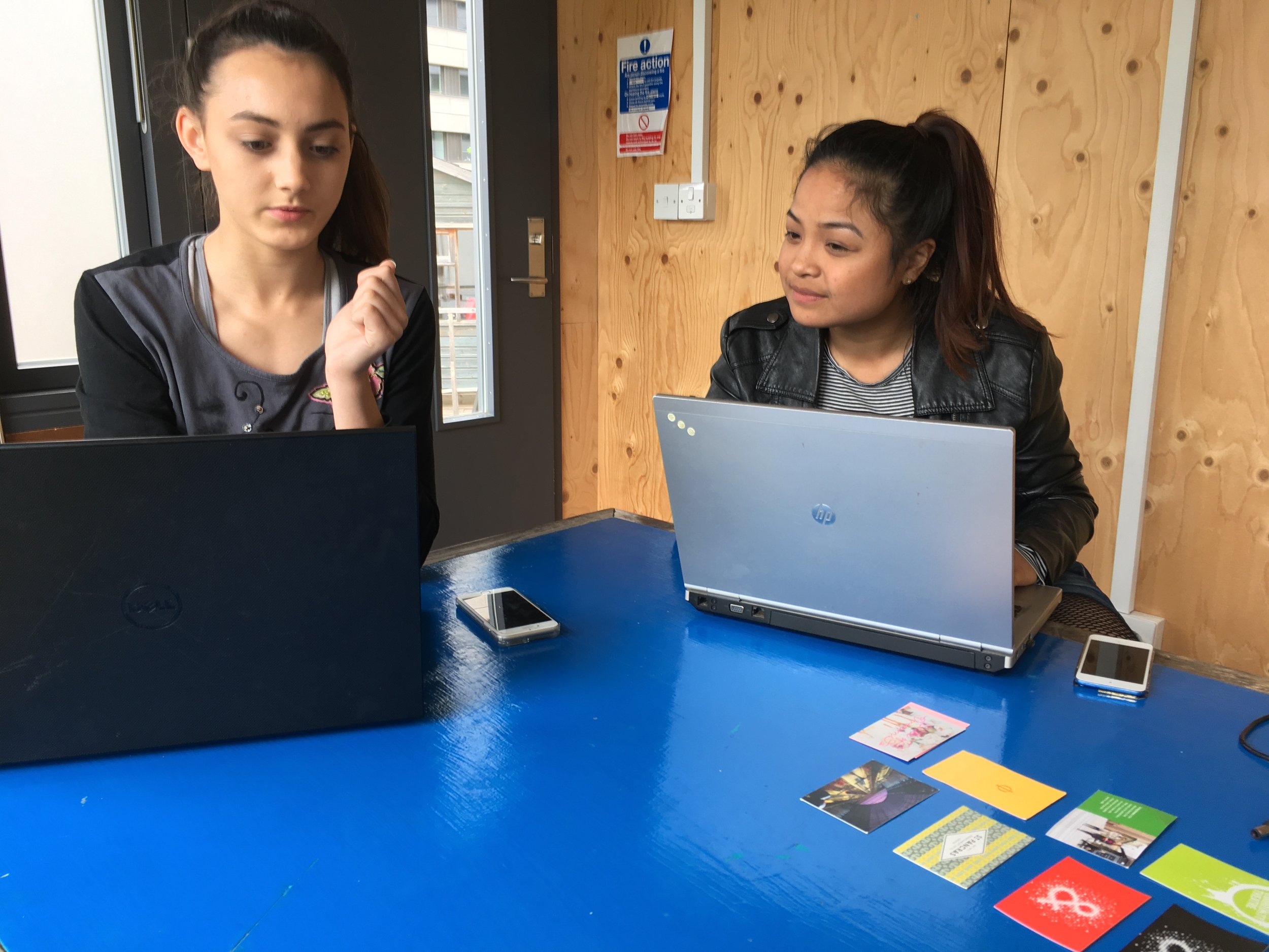 Lucy & Cassie at work in The Sky Room
