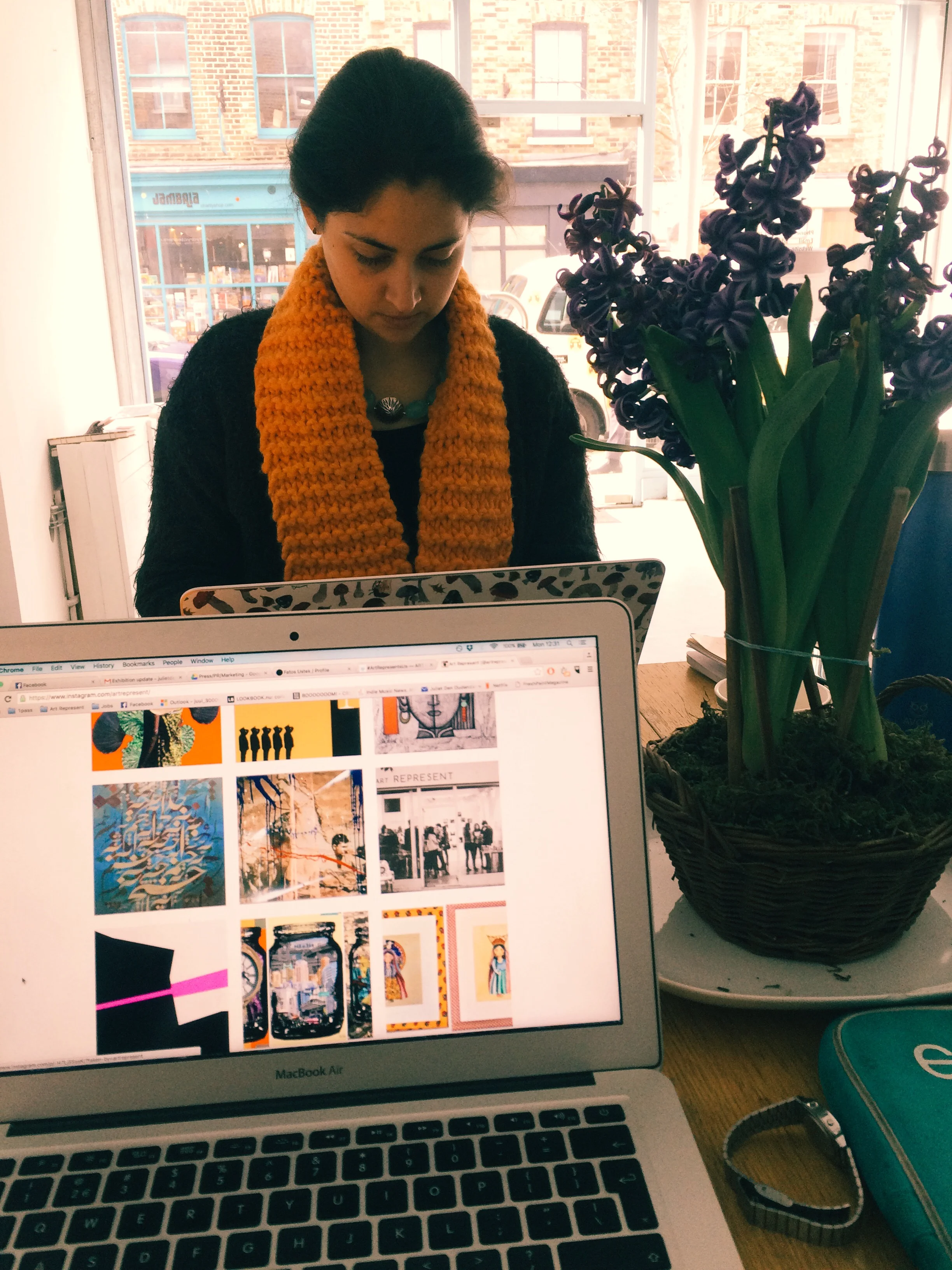 Coming up with ideas for the website and our Instagram account
