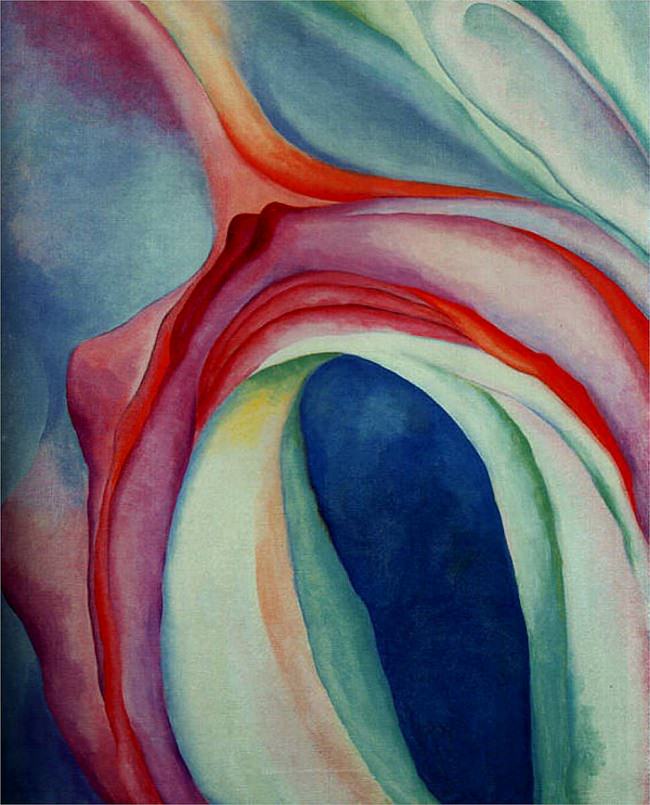  Georgia O'Keeffe - Music Pink and Blue (1918) 