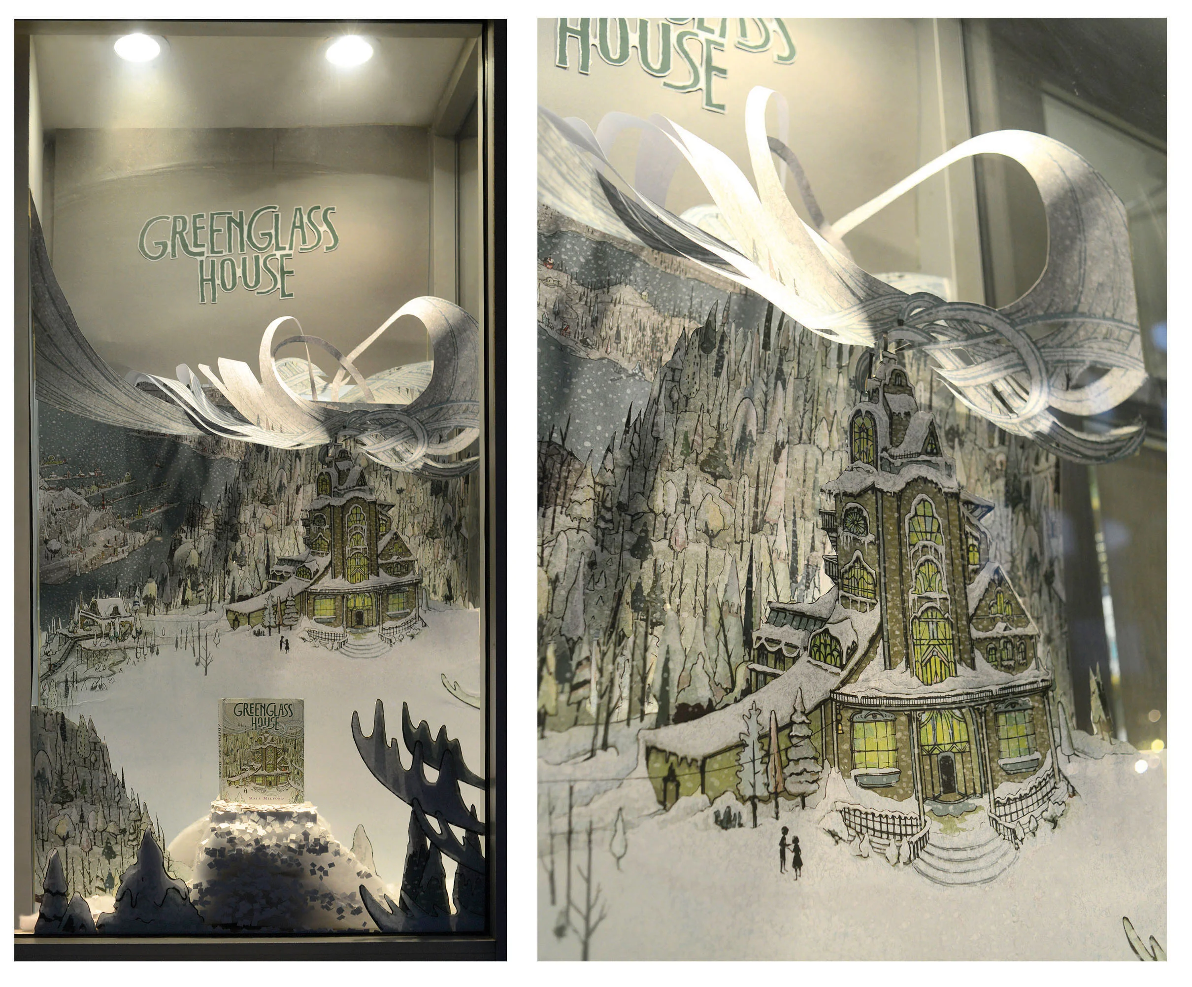 A close up and full view shot of the window at night&nbsp;