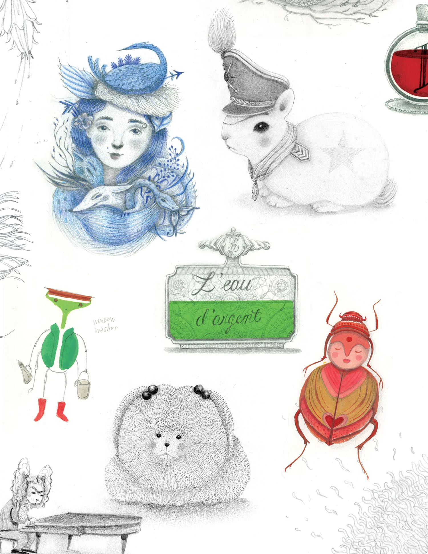 Some of my little drawings that will appear in my upcoming book project.