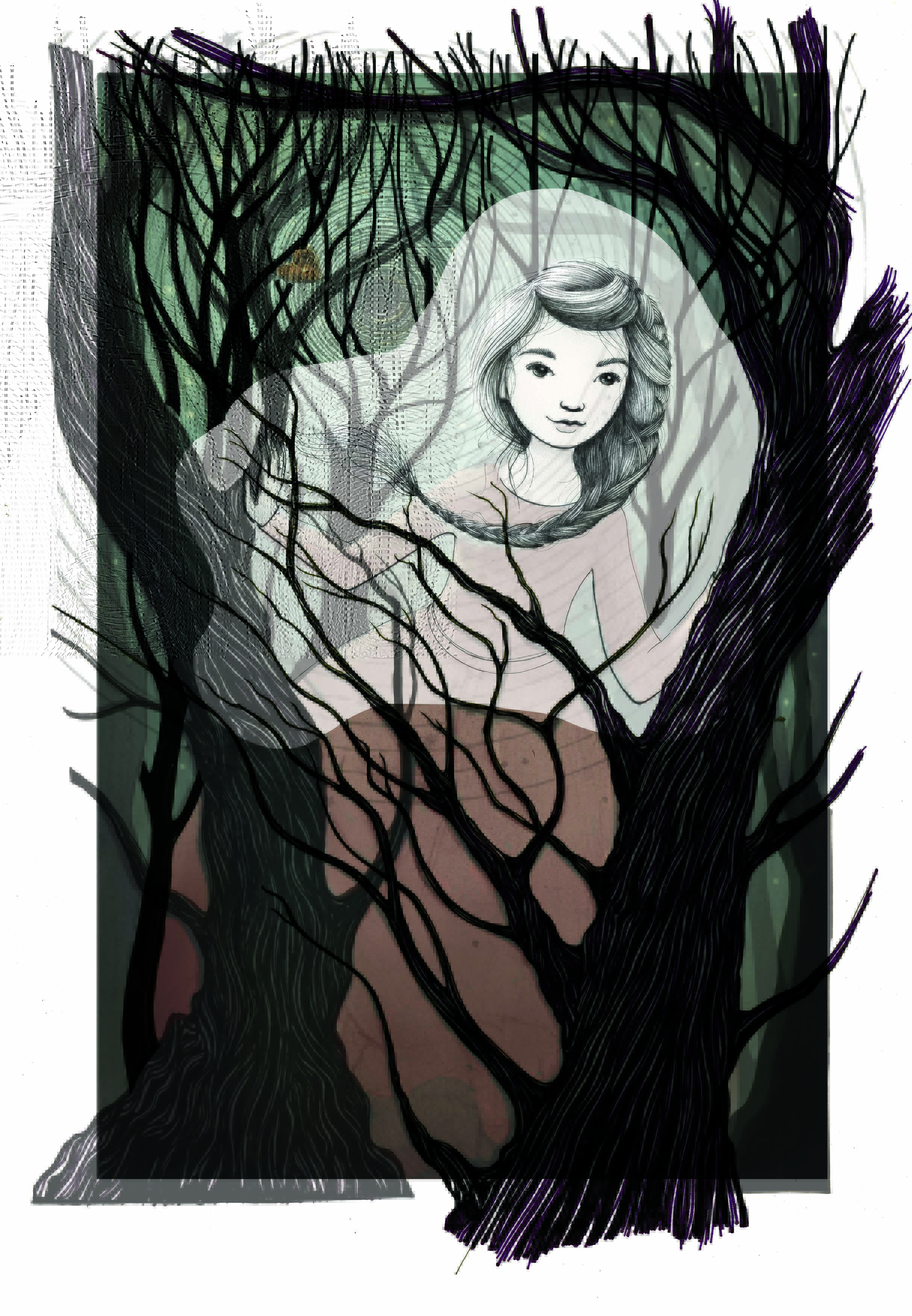 This image shows what my layered file looked like as I began stacking the layers of drawings in.