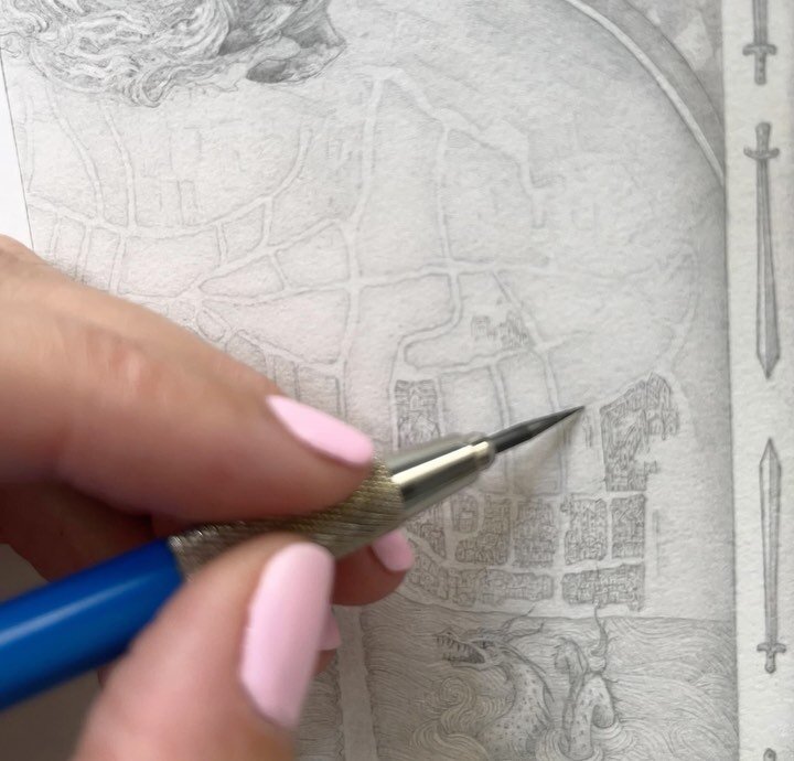 Here&rsquo;s a glimpse of some more tiny drawing for a map in a book coming out this spring! #maps #mapdrawing #drawingdetails #pencilpoint #sharppencil #bookillustration #mapillustration #drawingprocess #artprocess #meditativedrawing #meditativeart