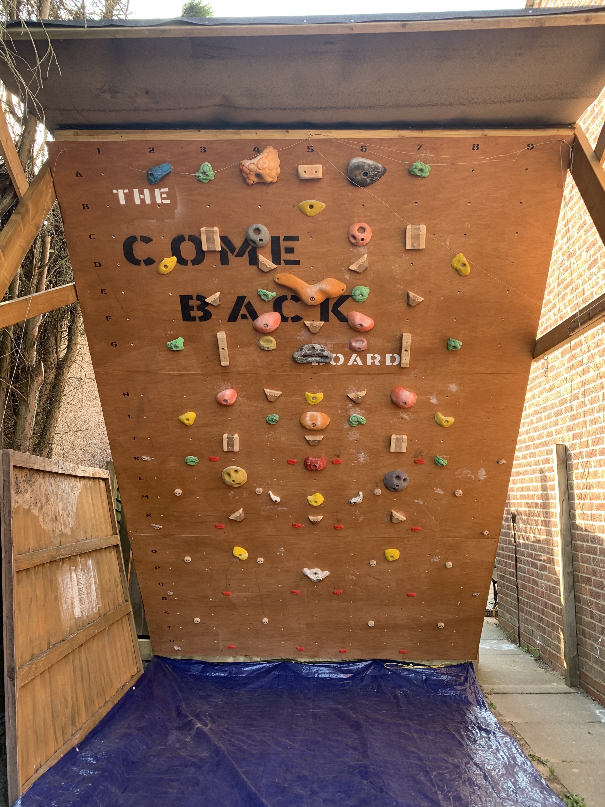 A new climbing wall on the driveway