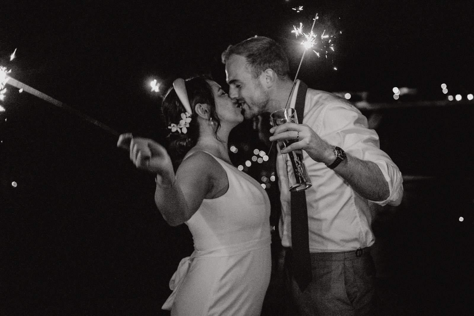 wedding sparklers stone barn cotswolds