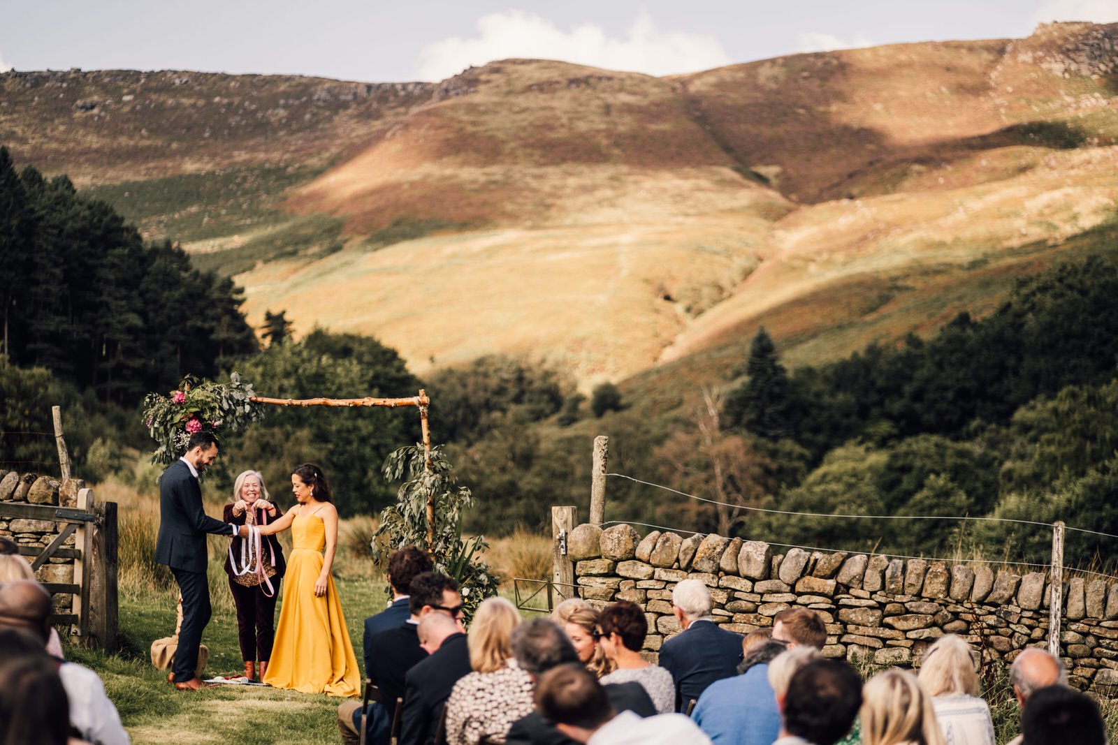 outdoor wedding ceremony at Edale Gathering