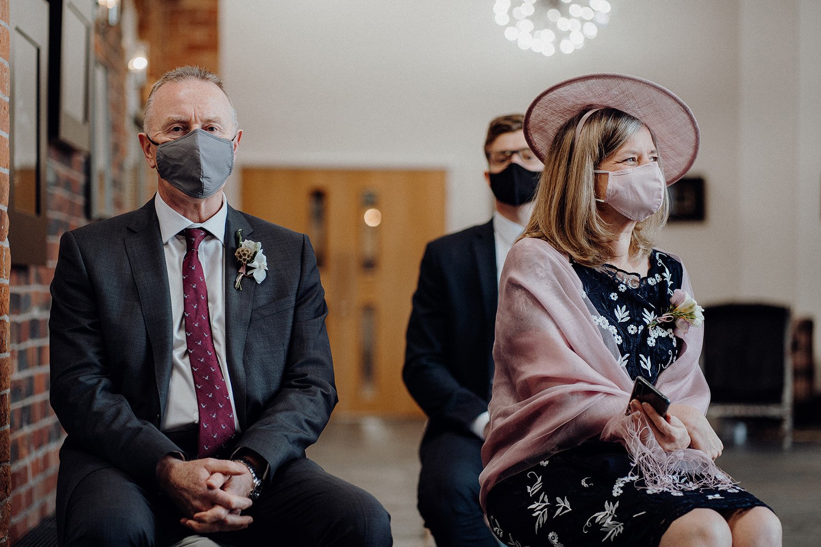 masks at wedding ceremony