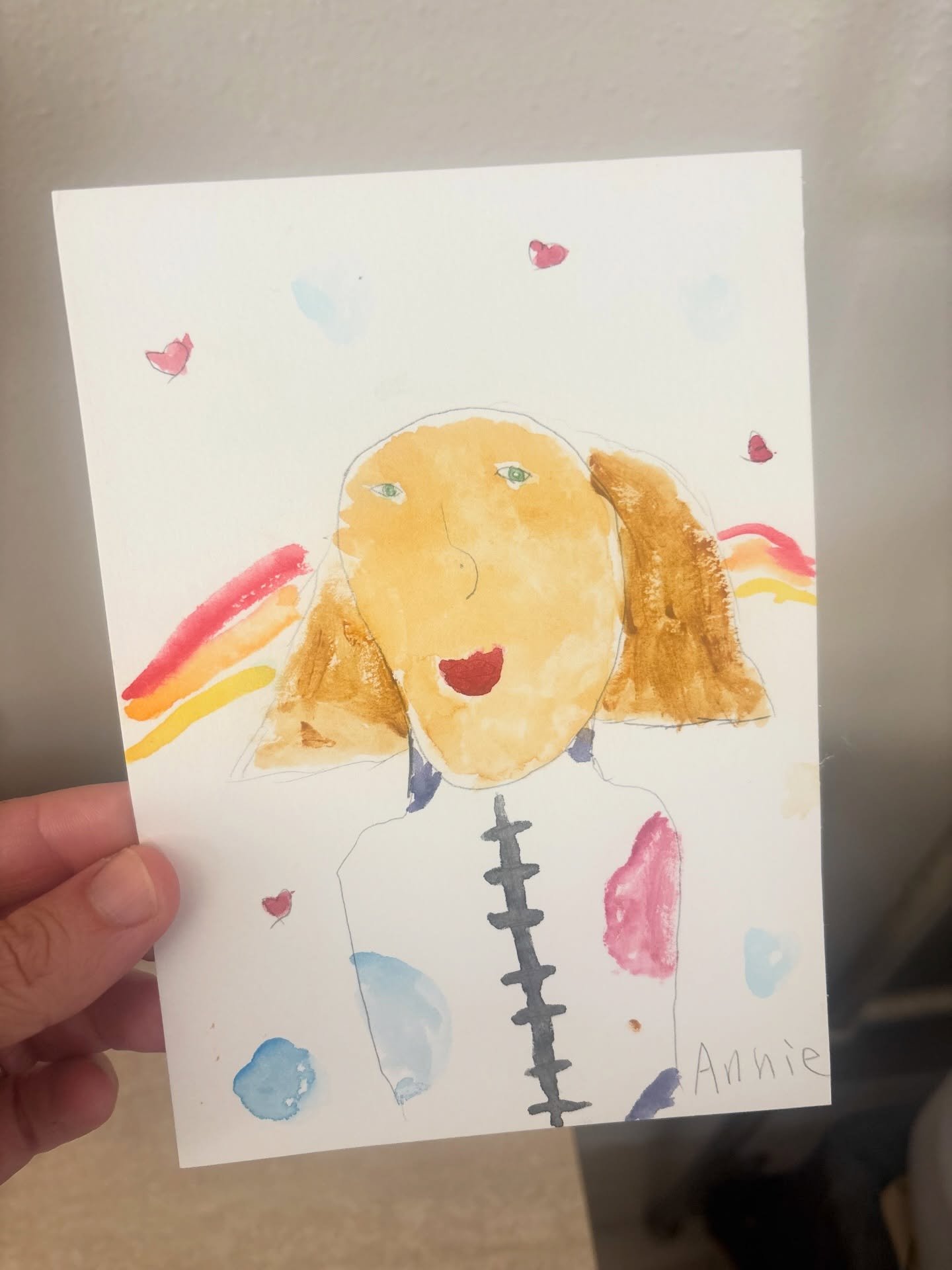 2.15.26 Today&rsquo;s guest artist Annie. It&rsquo;s a painting of me and I love it so much!! 😍