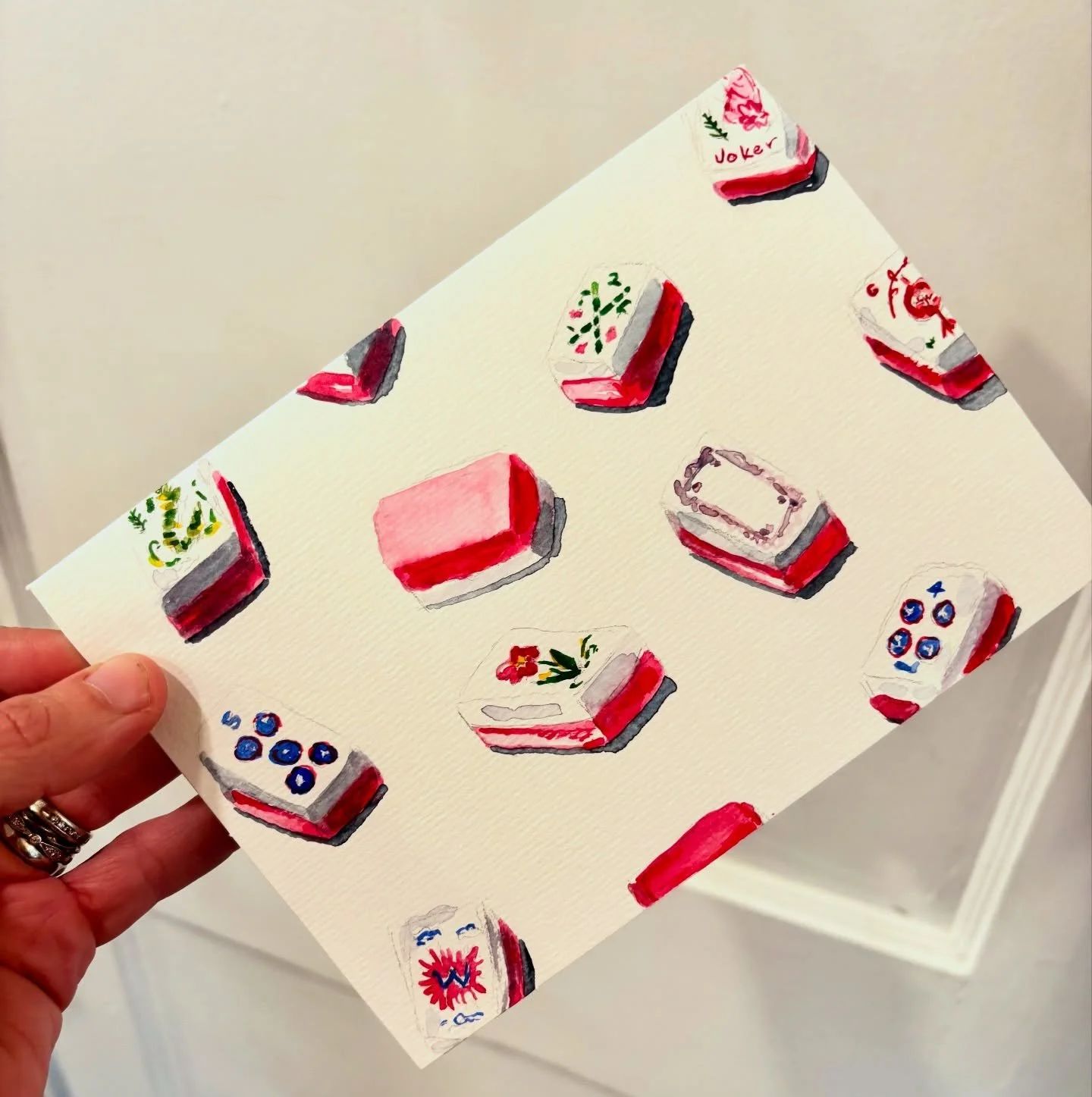 Bday card for my mahjong loving sister 🩷🀄️🎉