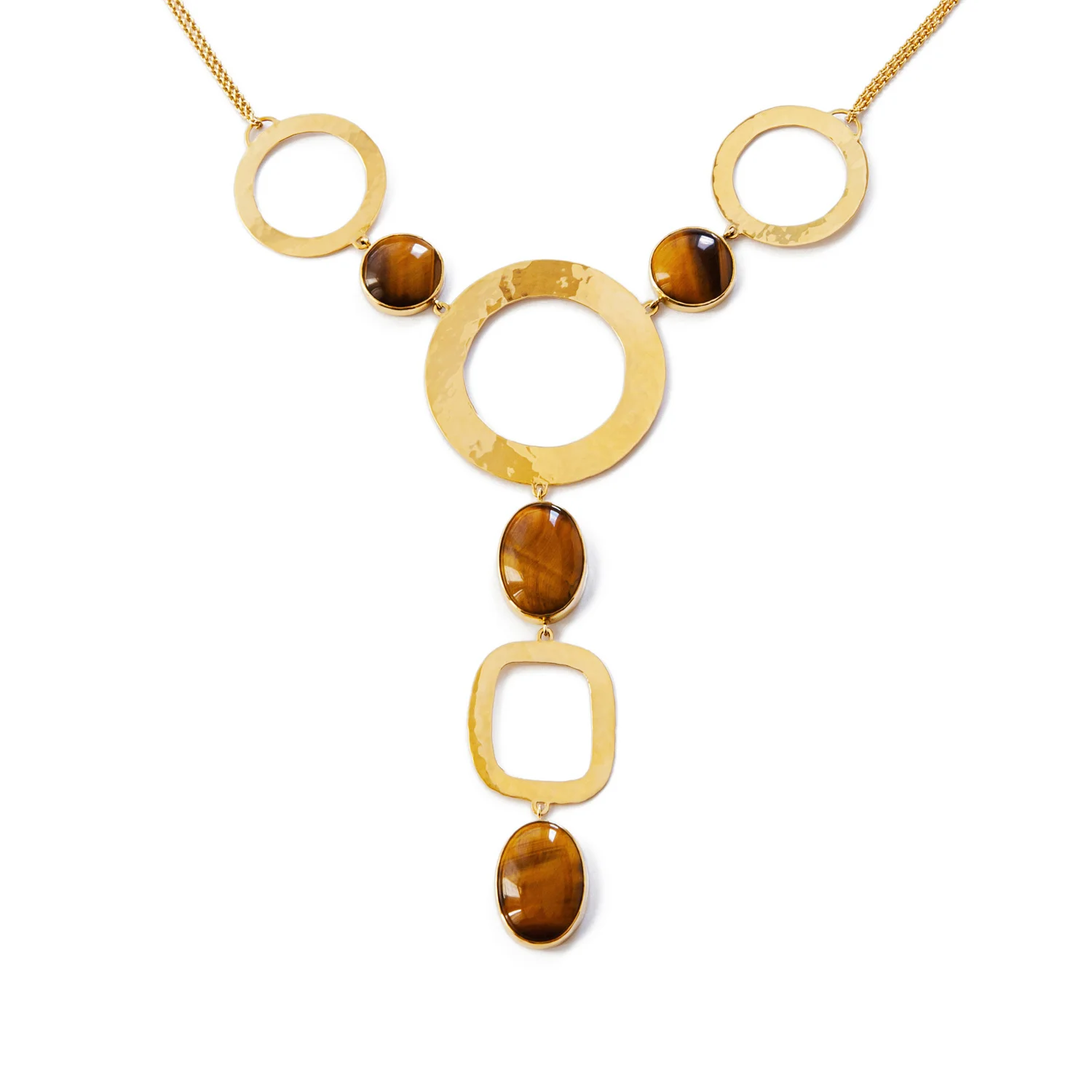 necklace tiger's eye - gold