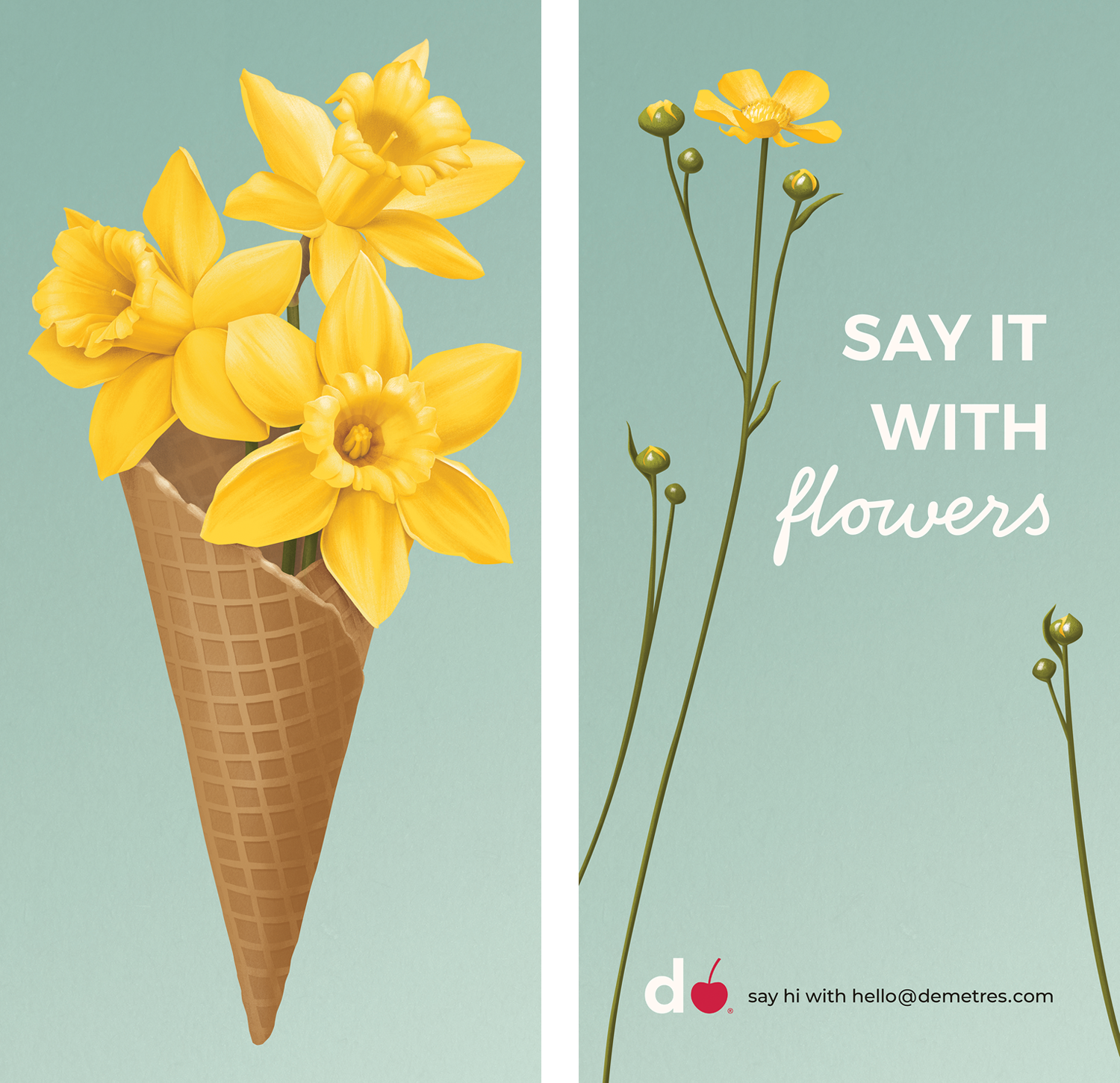 Demetres-SpringMenu2023-BillCard-WaffleConeOfDaffodils--by-ChrisSisti.png