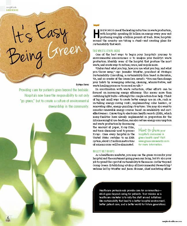 "It's Easy Being Green," Insight Magazine