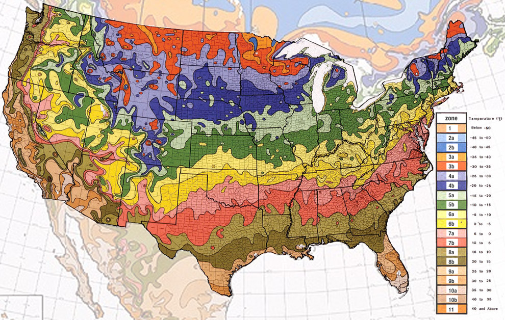 Hardiness Zone Map at