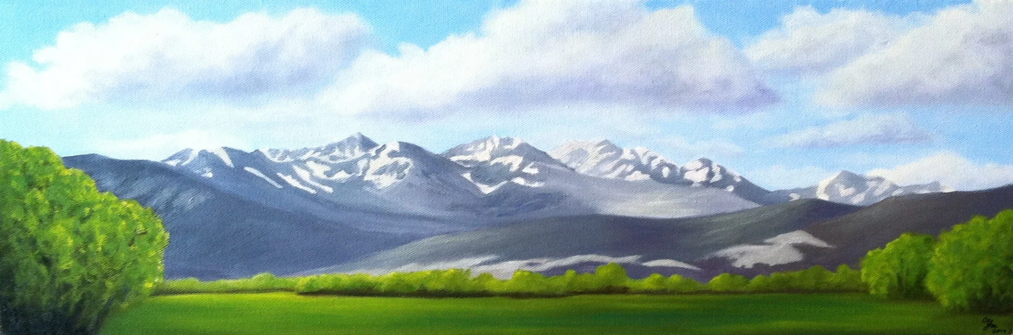 Early Summer - Spanish Peaks 8"x24" Canvas SOLD