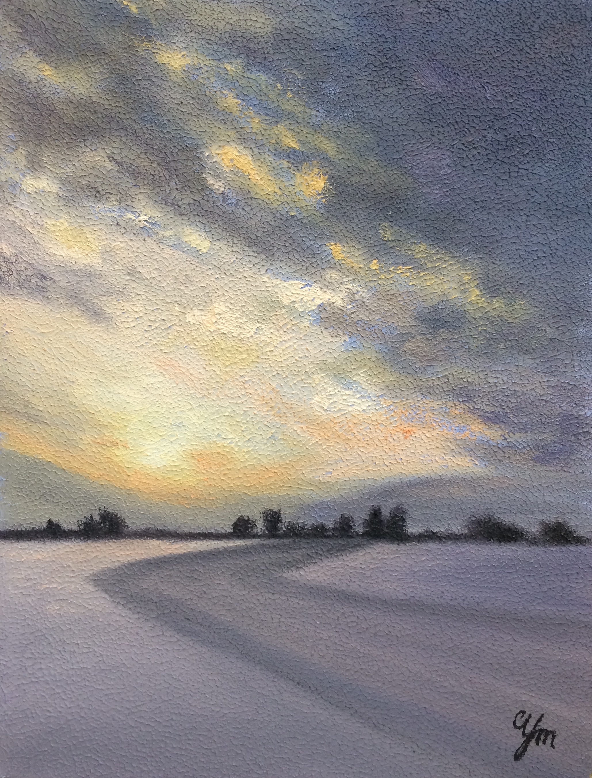 Stillness of Winter 6 3/4" x 8 3/4" Birch Panel