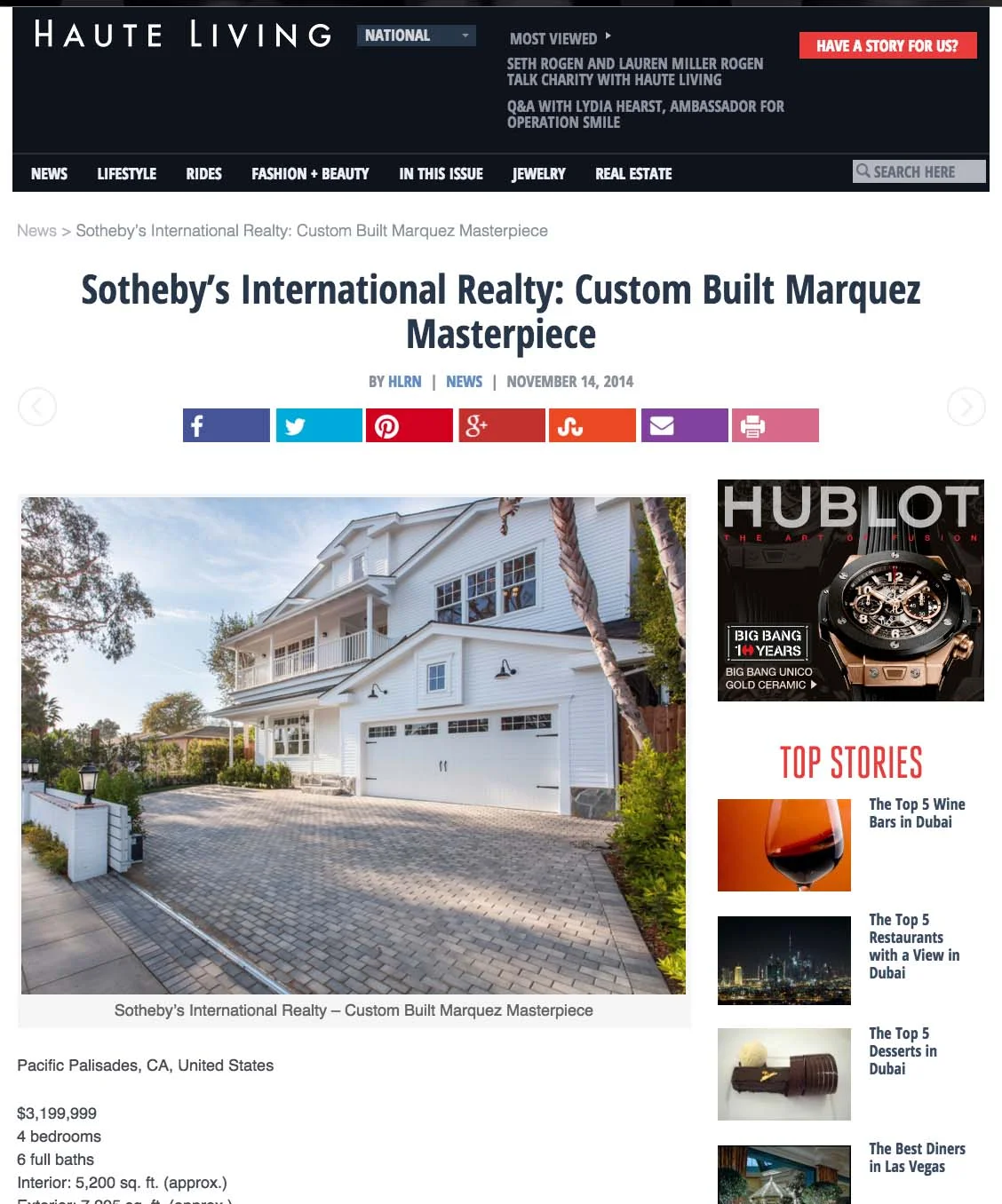 Haute Living: Estate of the Week