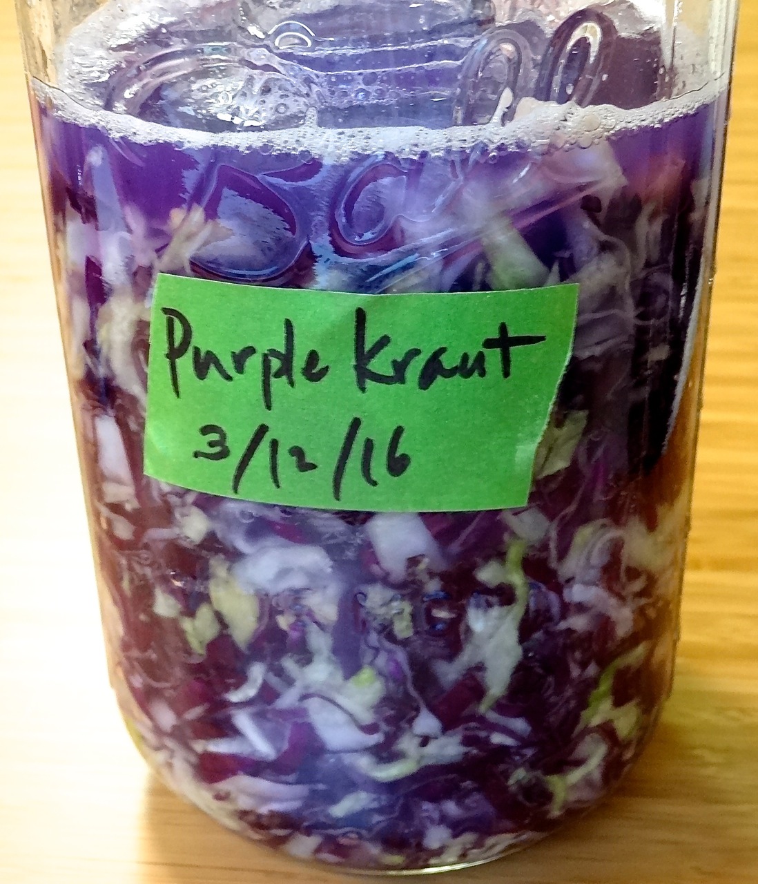 squeeze the cabbage to get enough liquid out to cover the cabbage