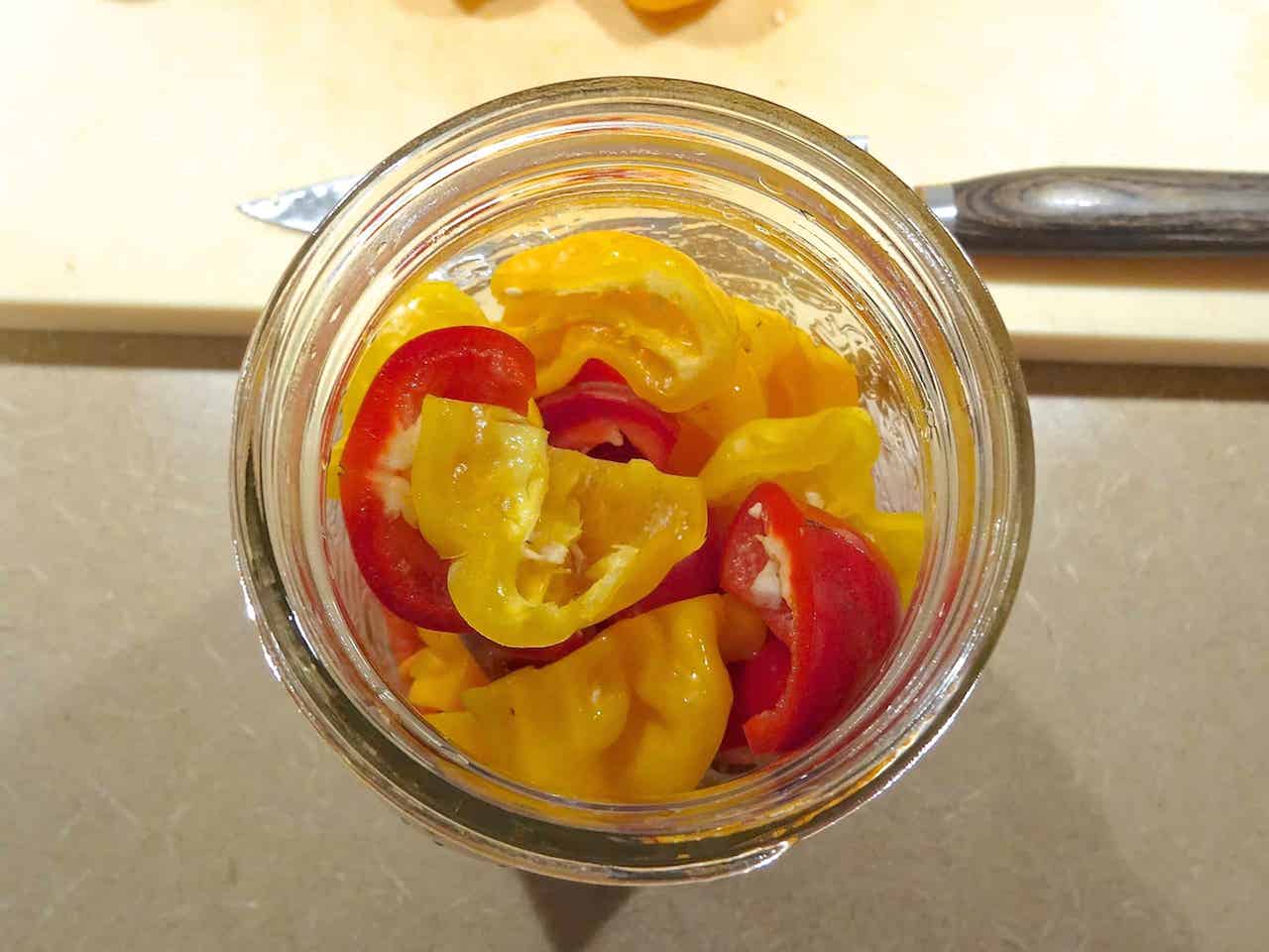 stuff into the jar