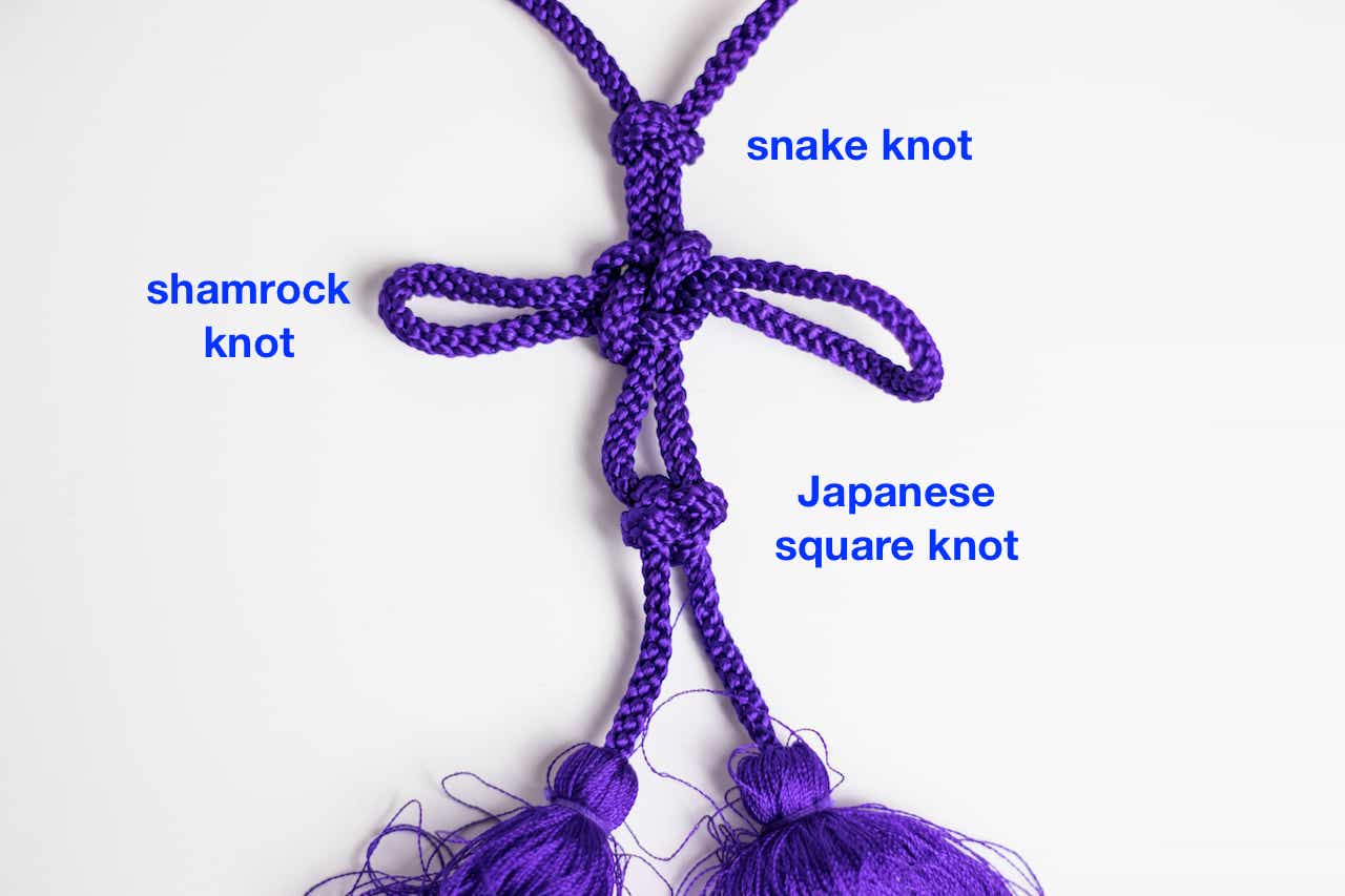 Japanese art of decorative knot-tying helping to create ties - The