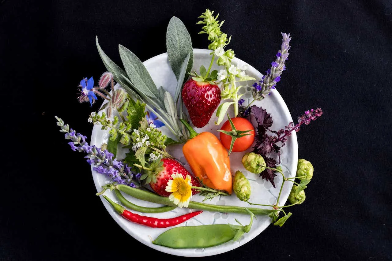 Things from my garden, but these and more are found at the farmer’s market