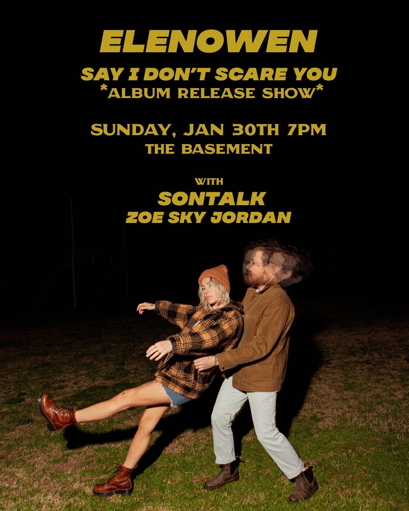 so excited to say we&rsquo;re finally playing a proper release show for &lsquo;say i don&rsquo;t scare you!&rsquo; @thebasementnash on jan 30th. thrilled to have our friends @sontalkmusic and @zoeskyjordan joining us as well!

truly going to be a spe