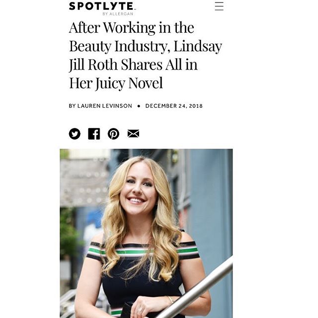 Thank you @spotlyte & @laurenlevinson for this article! https://www.thespotlyte.com/news/lindsay-jill-roth-beauty-interview #beauty #makeup #prettyis #read #author @simonandschuster @gallerybooks @pocket_books @baborusa @baborofficial @vintnersdaughter @clarinsusa @clarinsofficial @goldfadenmd @glamsquad @oribe @jillstuartbeautyus @lauramercier @dove @ctilburymakeup @christopherkane