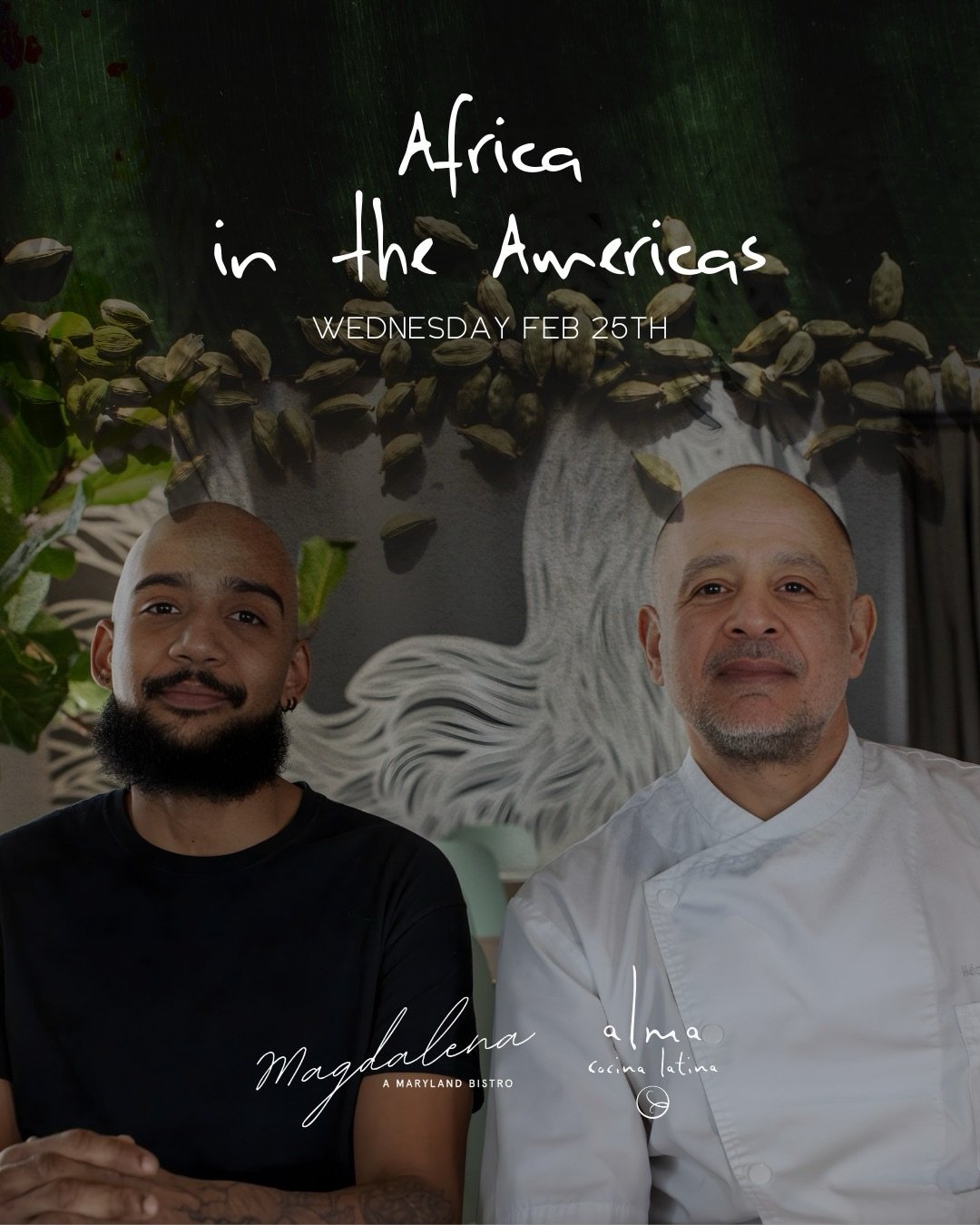 Africa in the Americas 

This February, we celebrate the second edition of Africa in the Americas, a night where African and Latin roots meet at the table.

Chefs H&eacute;ctor Romero and Scott Bacon of Magdalena come together for a four-course, fami