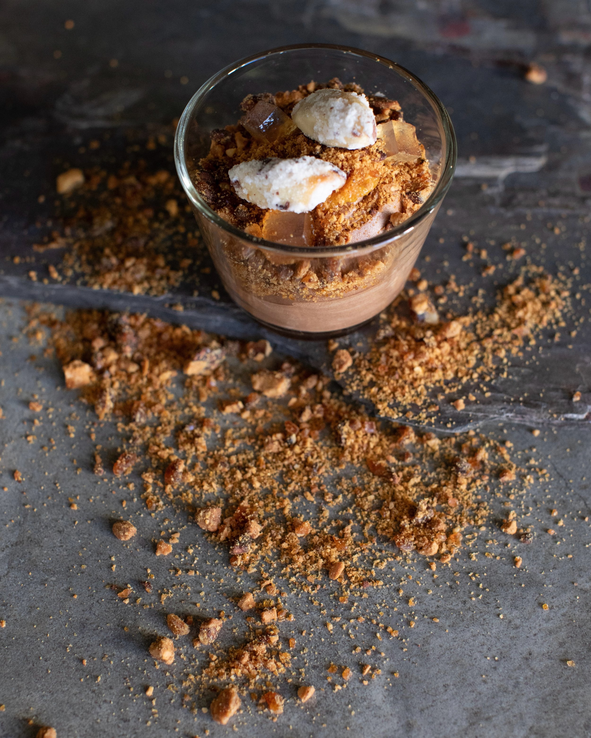 Dessert at Alma is more than a final course, it&rsquo;s a moment to slow down and savor the depth of Venezuelan cacao&hellip;

Our chocolate mousse layered with hazelnut praline, cacao crumble, and candied yub&iacute;a brings together texture, warmth