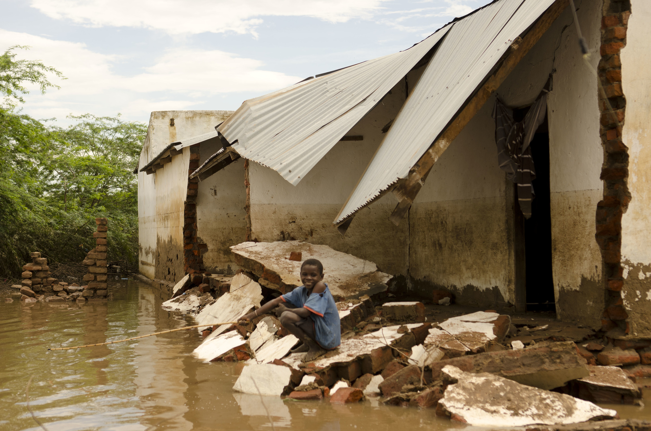 A house destroyed by floods at Bangula, Nsanje District. 