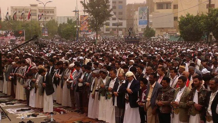 مظاهرة مؤيدة للحوثيين في العاصمة اليمنية صنعاء