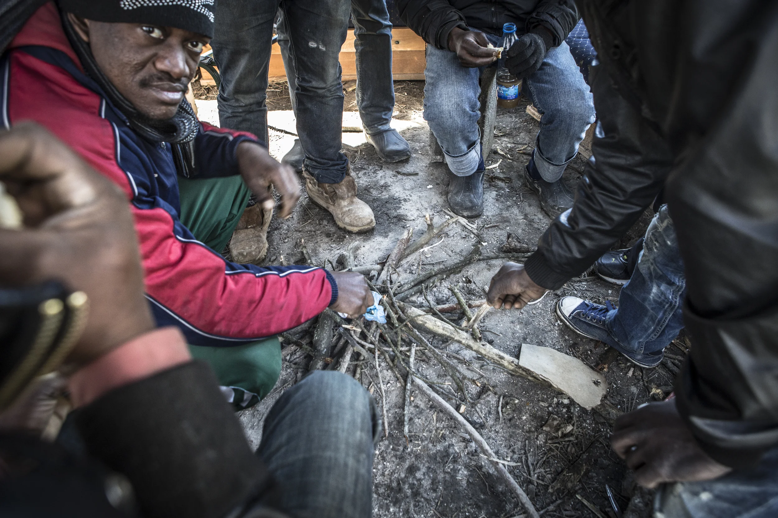 West African migrants camp outside the Bogovadja Centre for Asylum seekers.