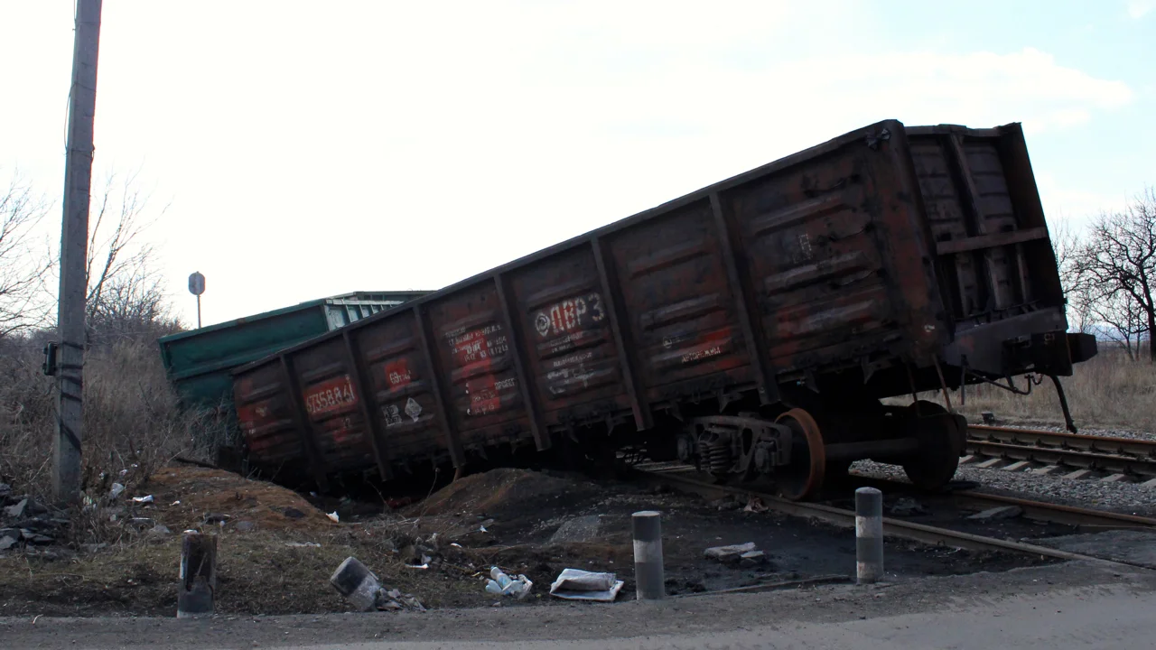 Signs of the conflict still litter the road to Debaltseve despite the recent lull in fighting 