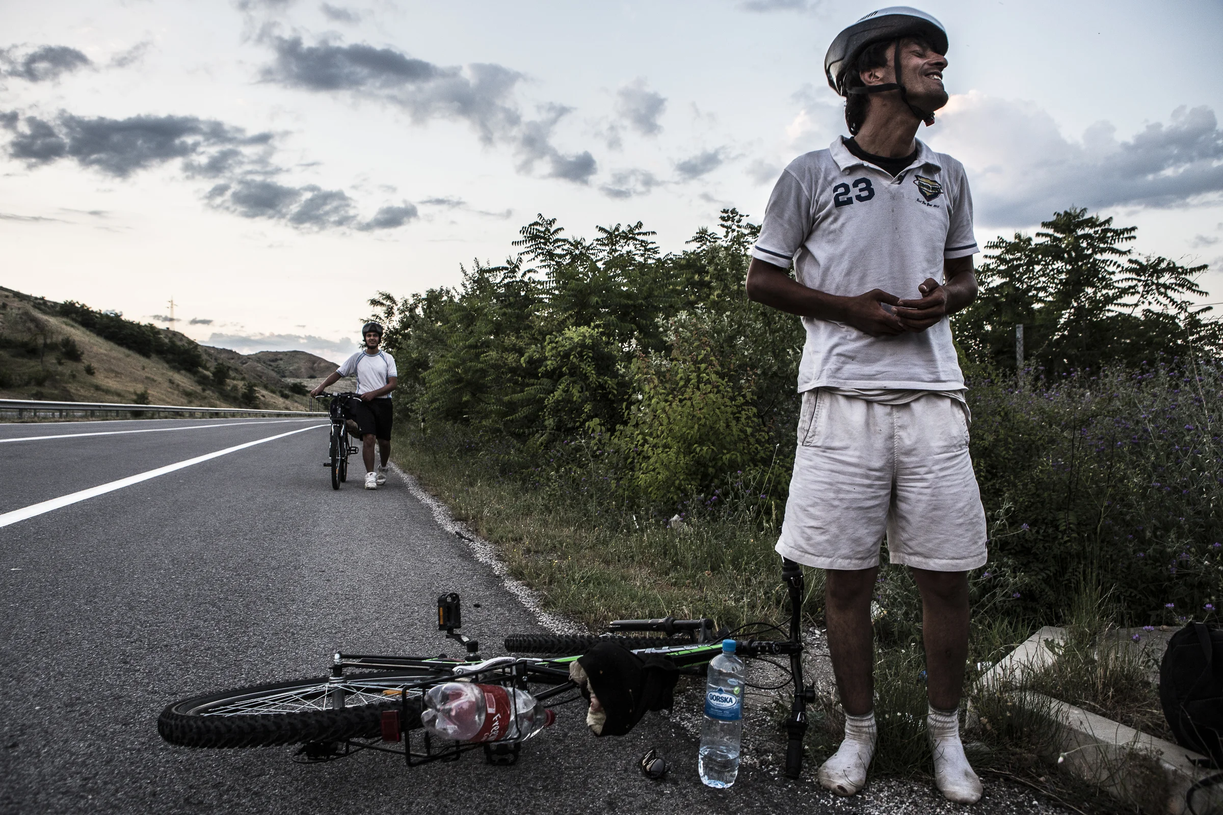 Ali and his friend are among an increasing number of Syrians who have taken to riding bikes as a faster and safer way of crossing Macedonia.
